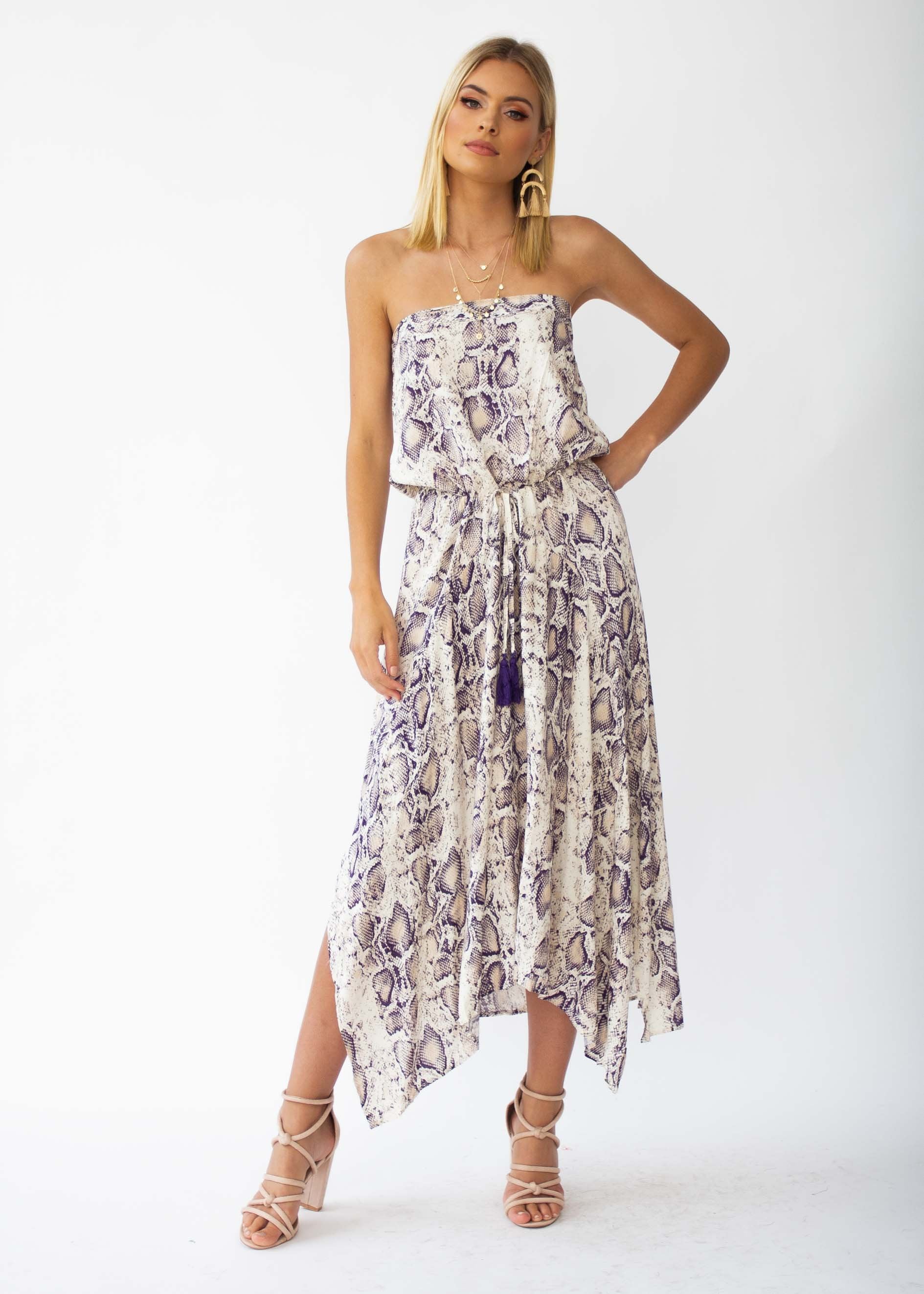 New Freedom Strapless Maxi Dress - Snake