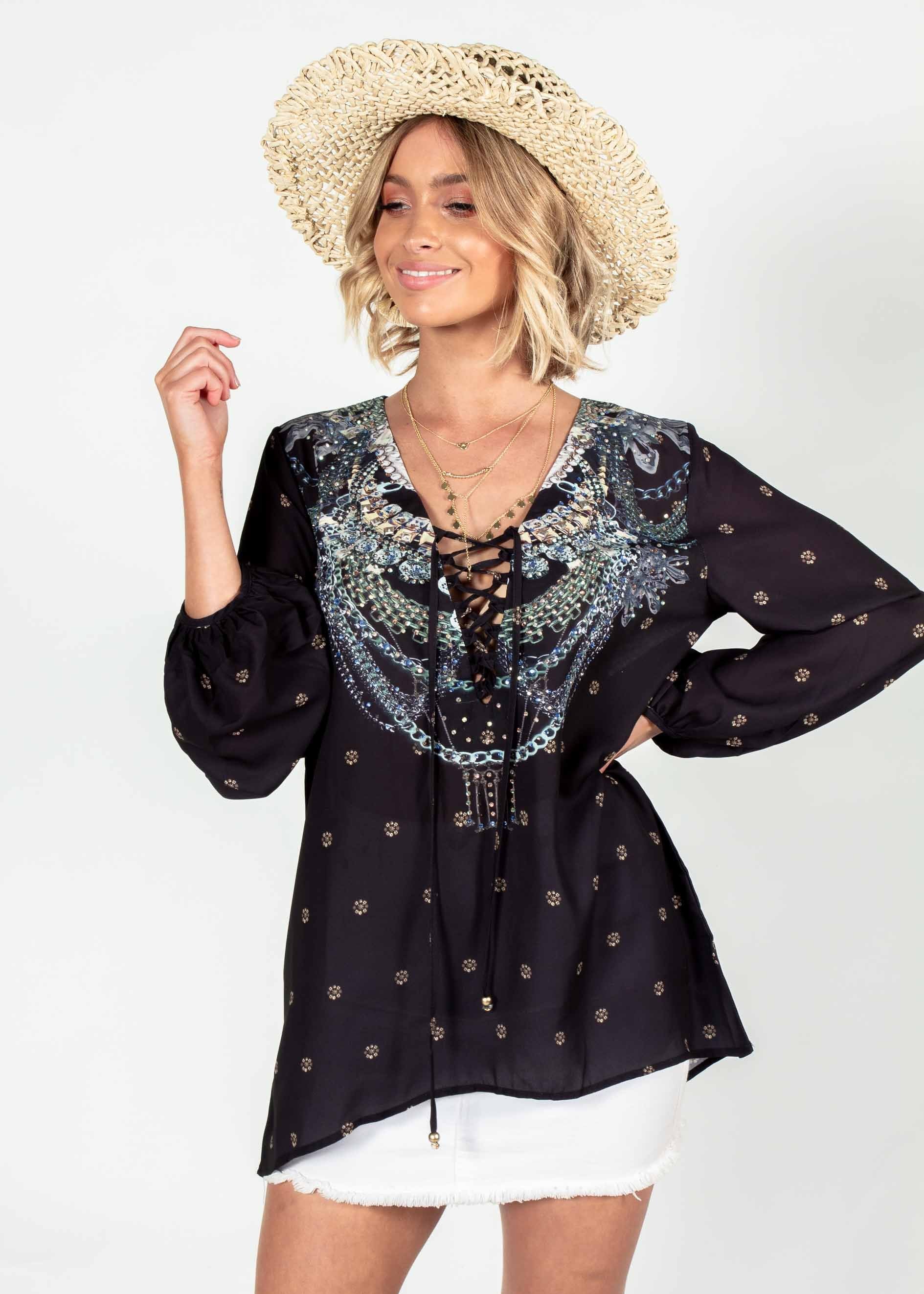 Monteverde Blouse - Black Jewel