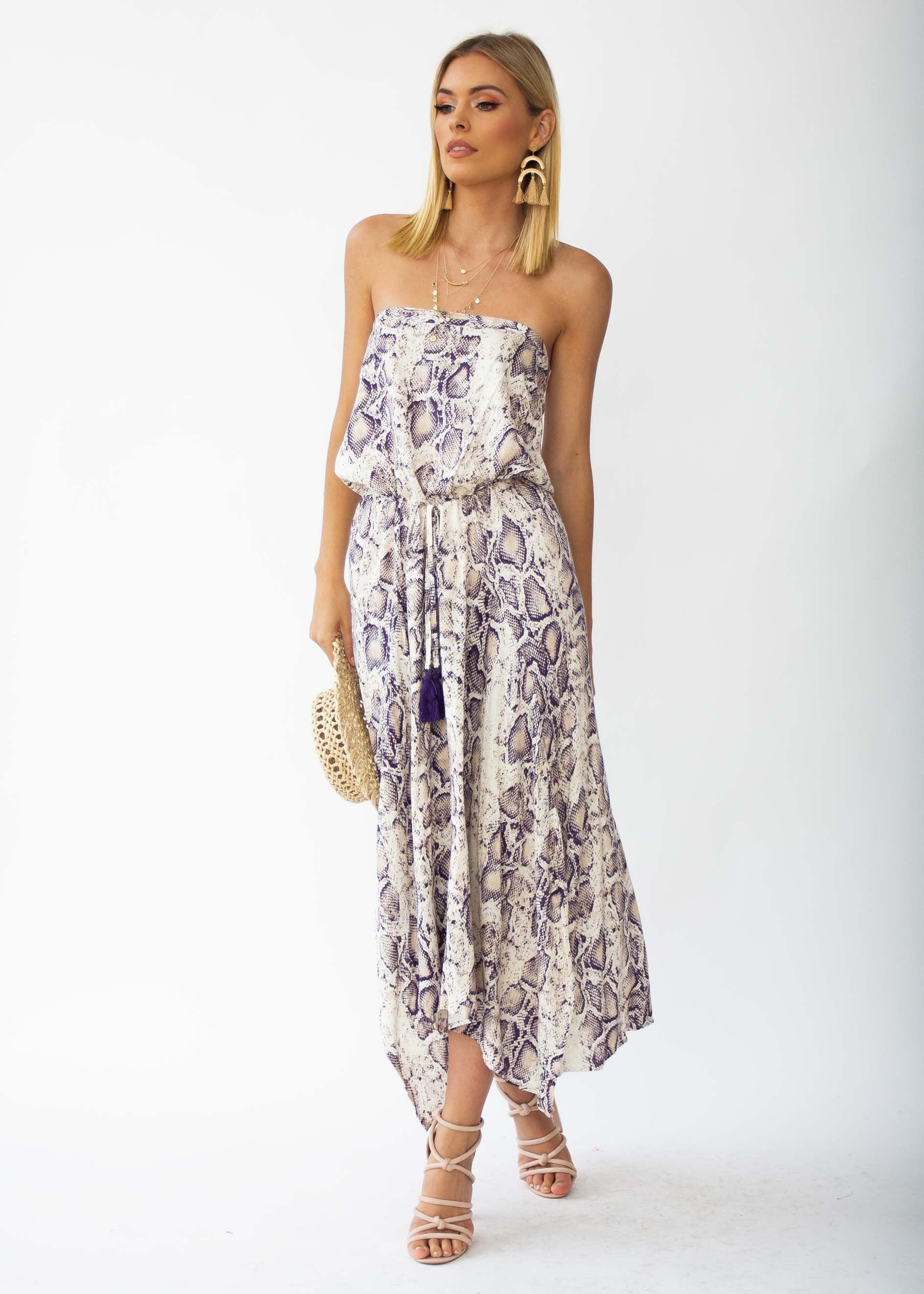 New Freedom Strapless Maxi Dress - Snake