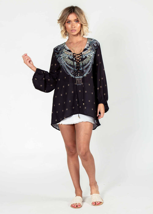 Monteverde Blouse - Black Jewel