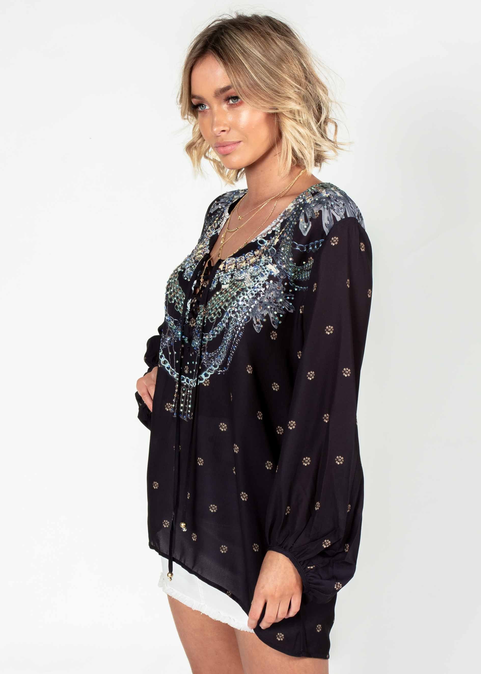 Monteverde Blouse - Black Jewel
