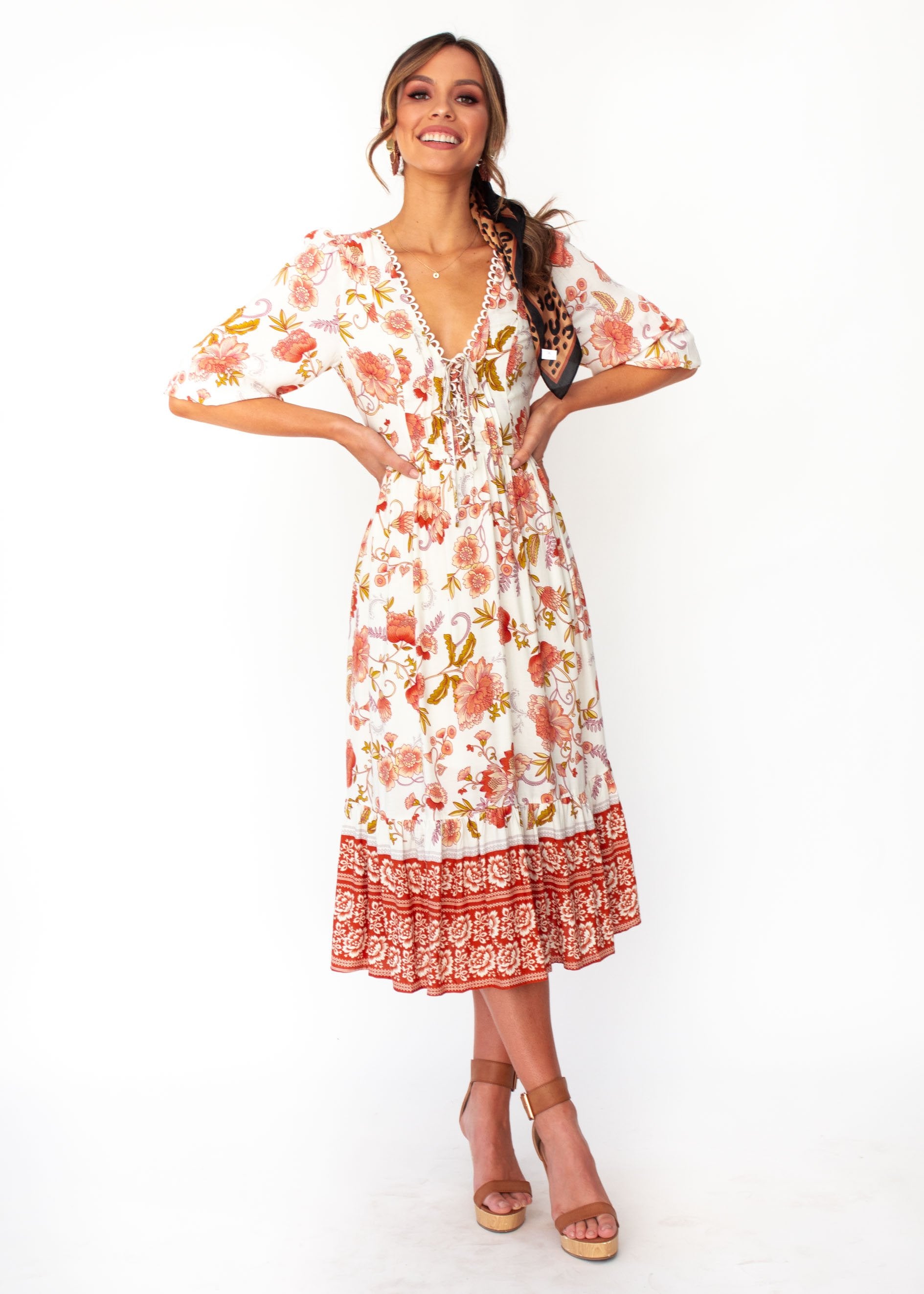 Dream In Colour Midi Dress - Autumn