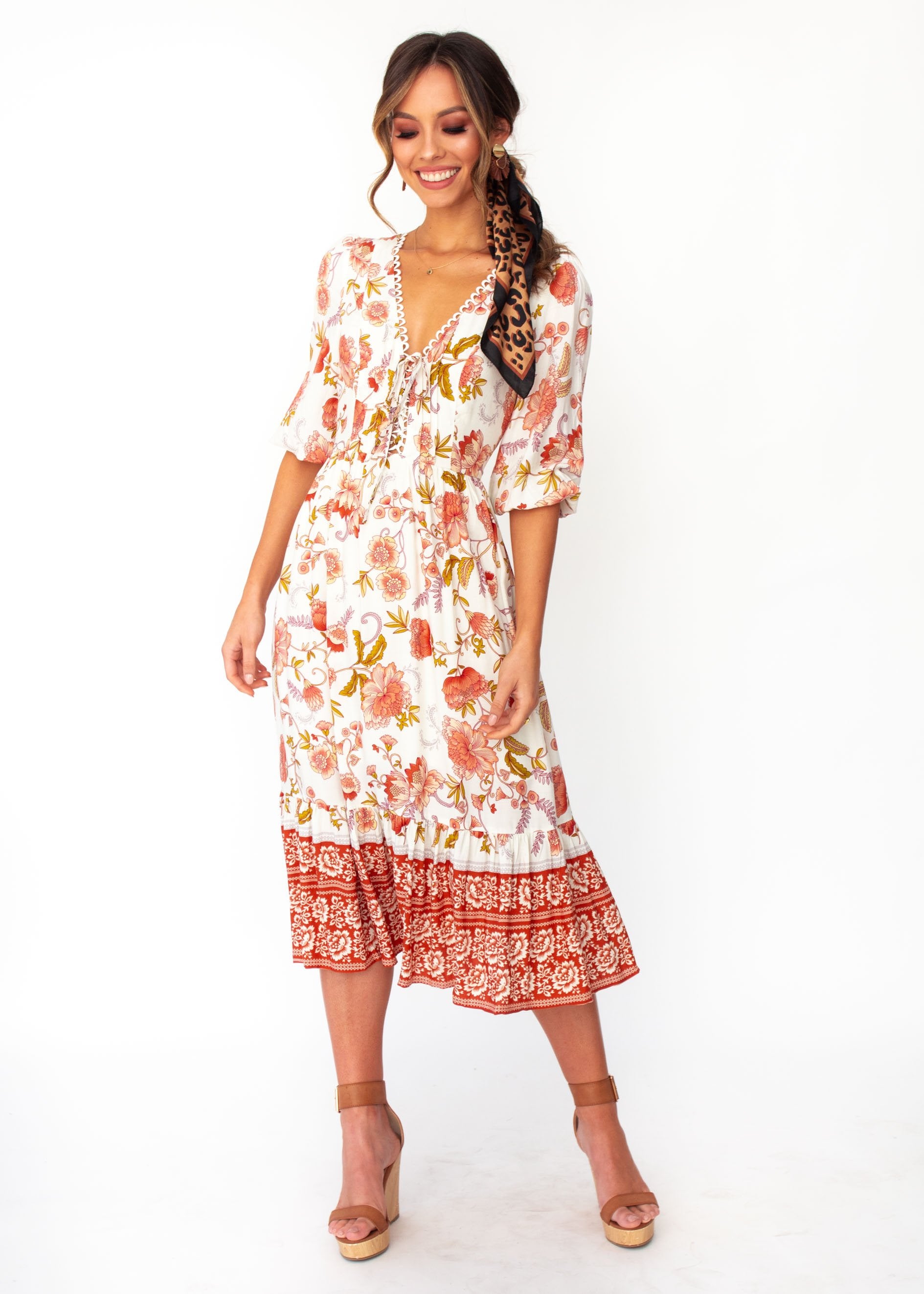Dream In Colour Midi Dress - Autumn
