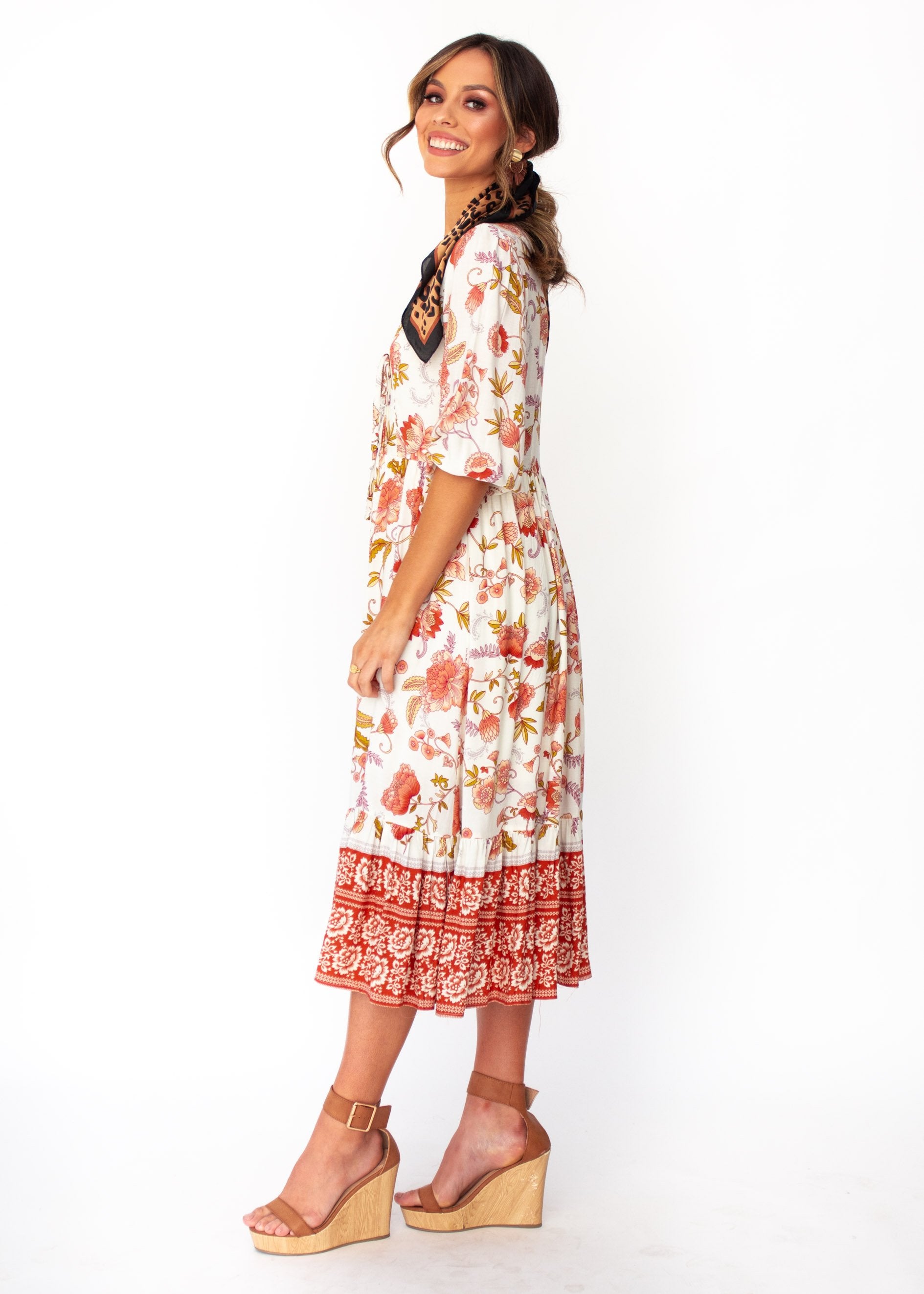 Dream In Colour Midi Dress - Autumn
