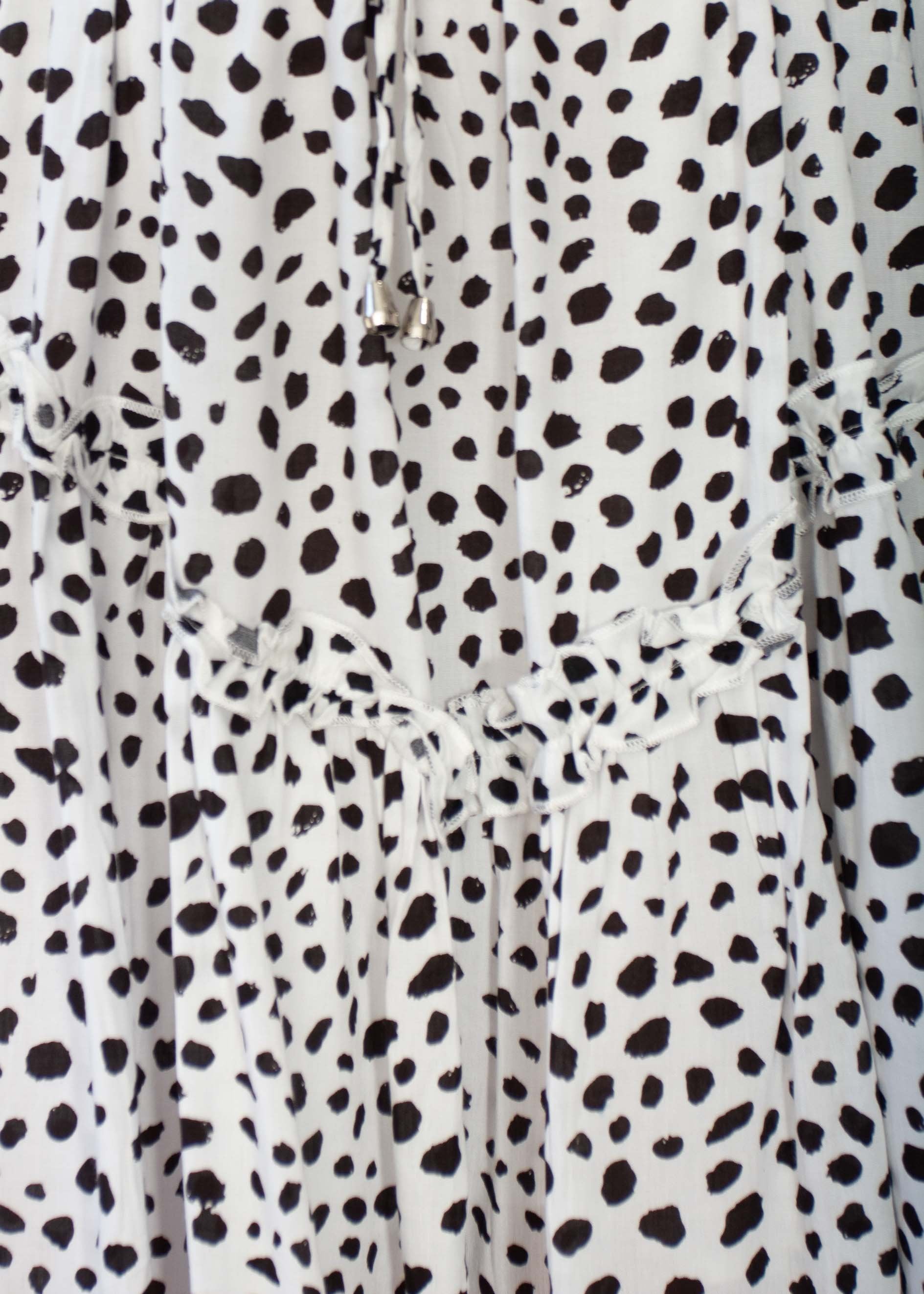 Sweet Disposition Midi Dress - White Dot