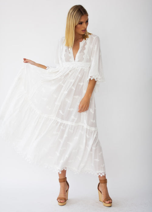 Marisol Maxi Dress	- White