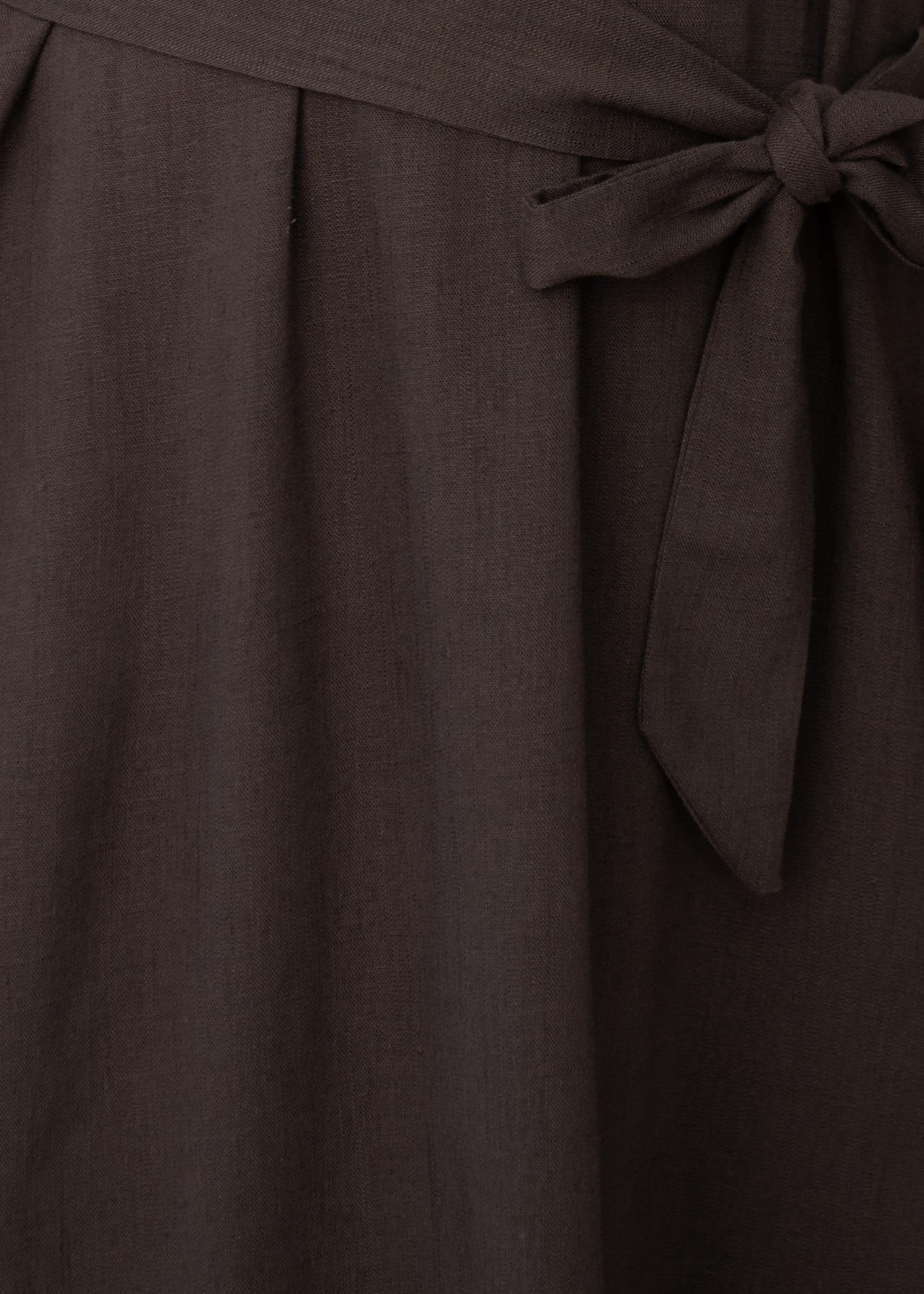 Bayside Linen Midi Dress - Dark Khaki
