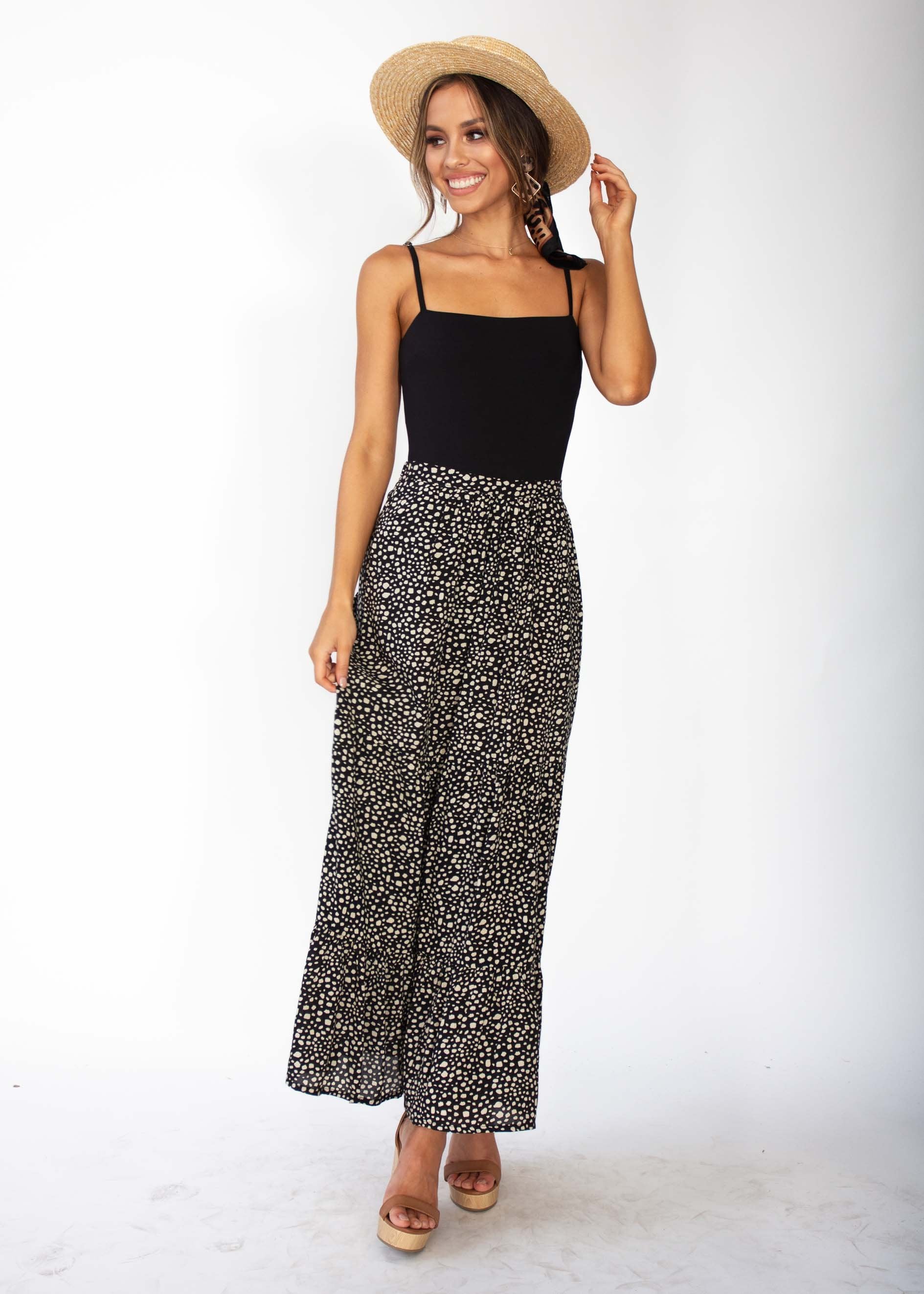 Courtney Maxi Skirt - Black Spot