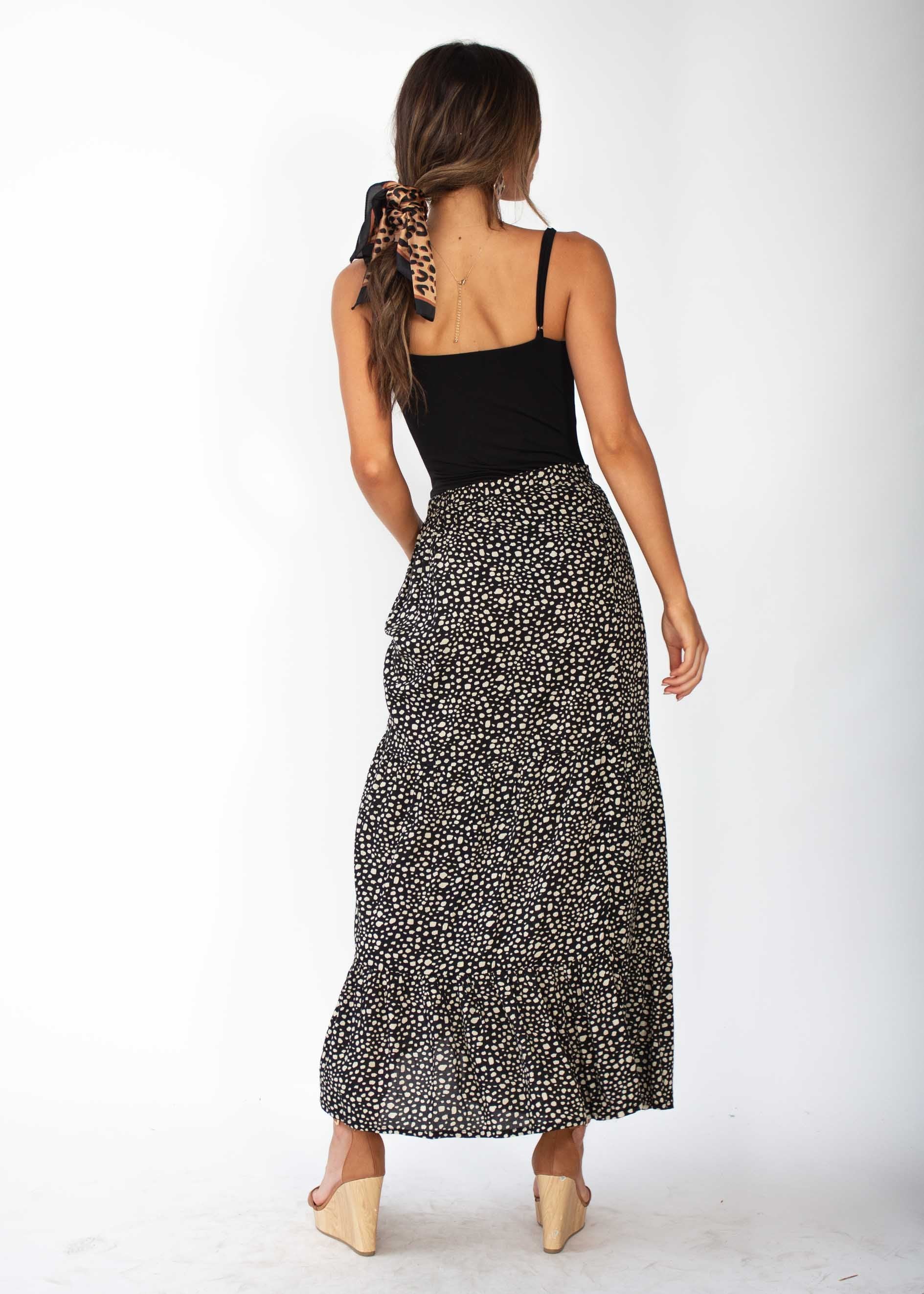 Courtney Maxi Skirt - Black Spot