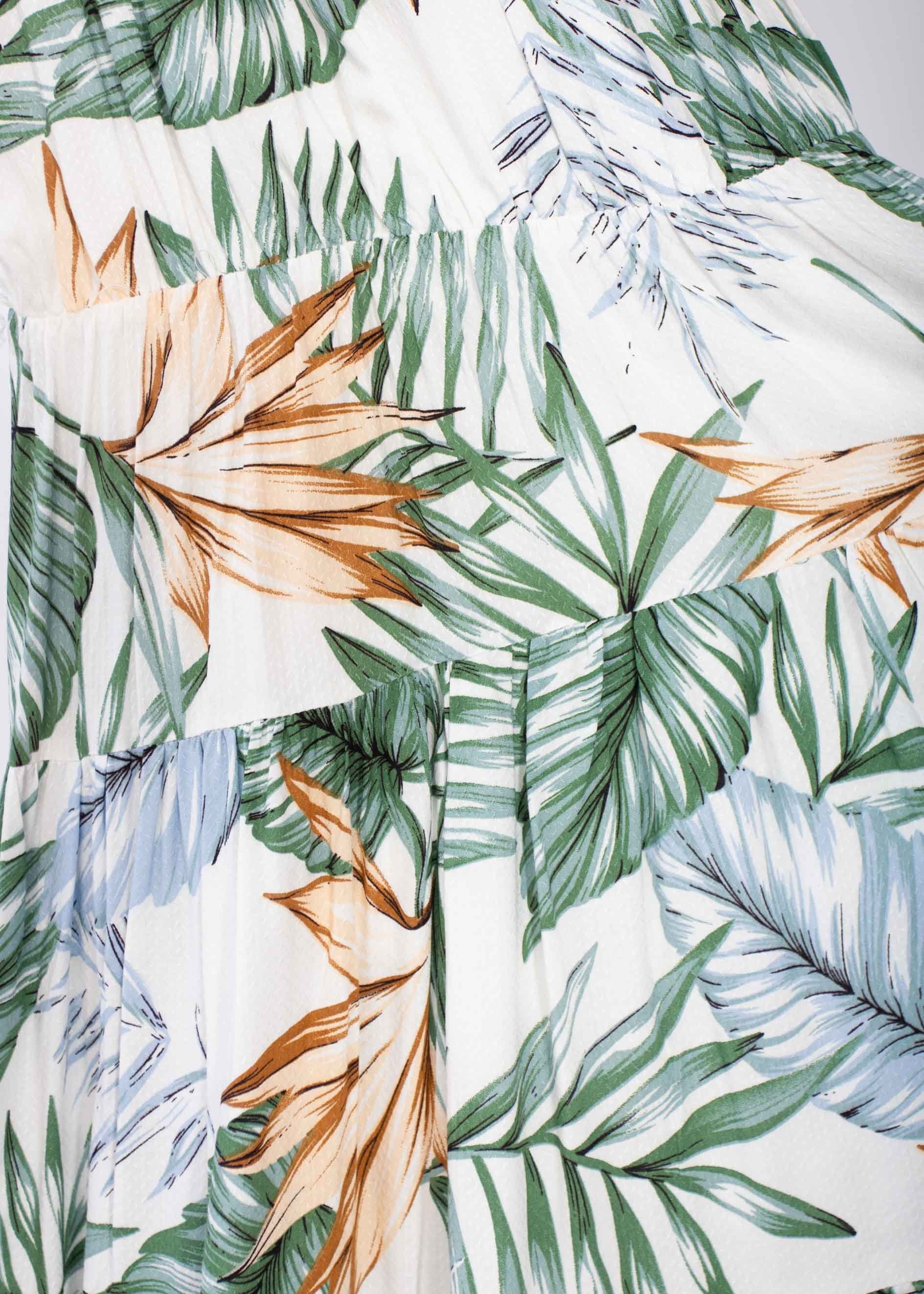 Solstace Midi Dress - White Palm
