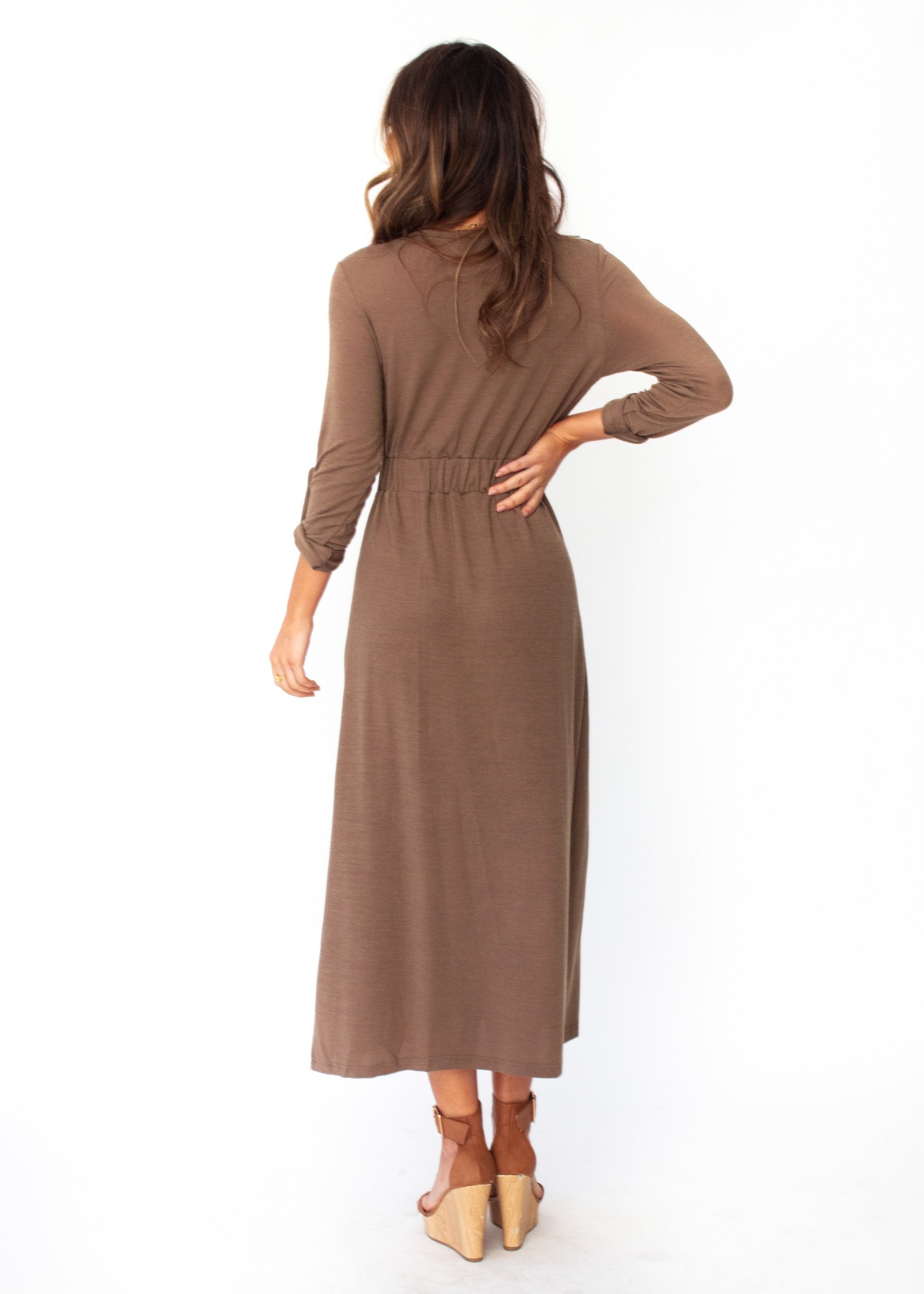 Love Ain't Easy Midi Dress - Khaki