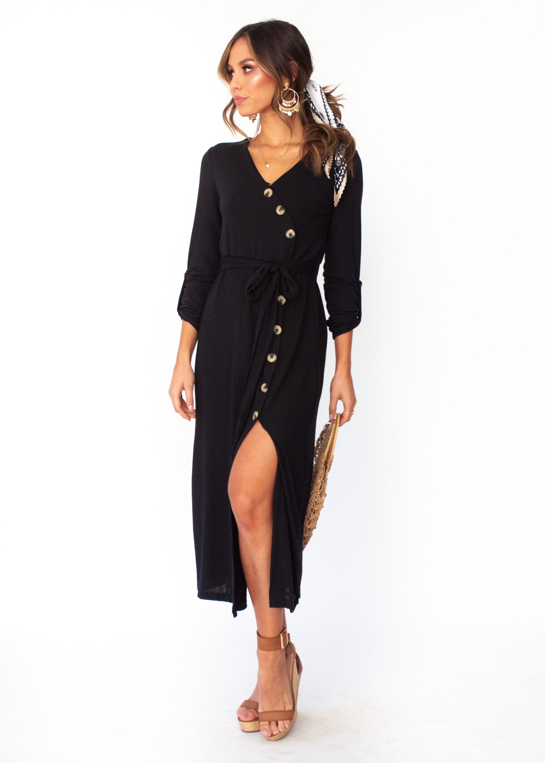 Love Ain't Easy Midi Dress - Black