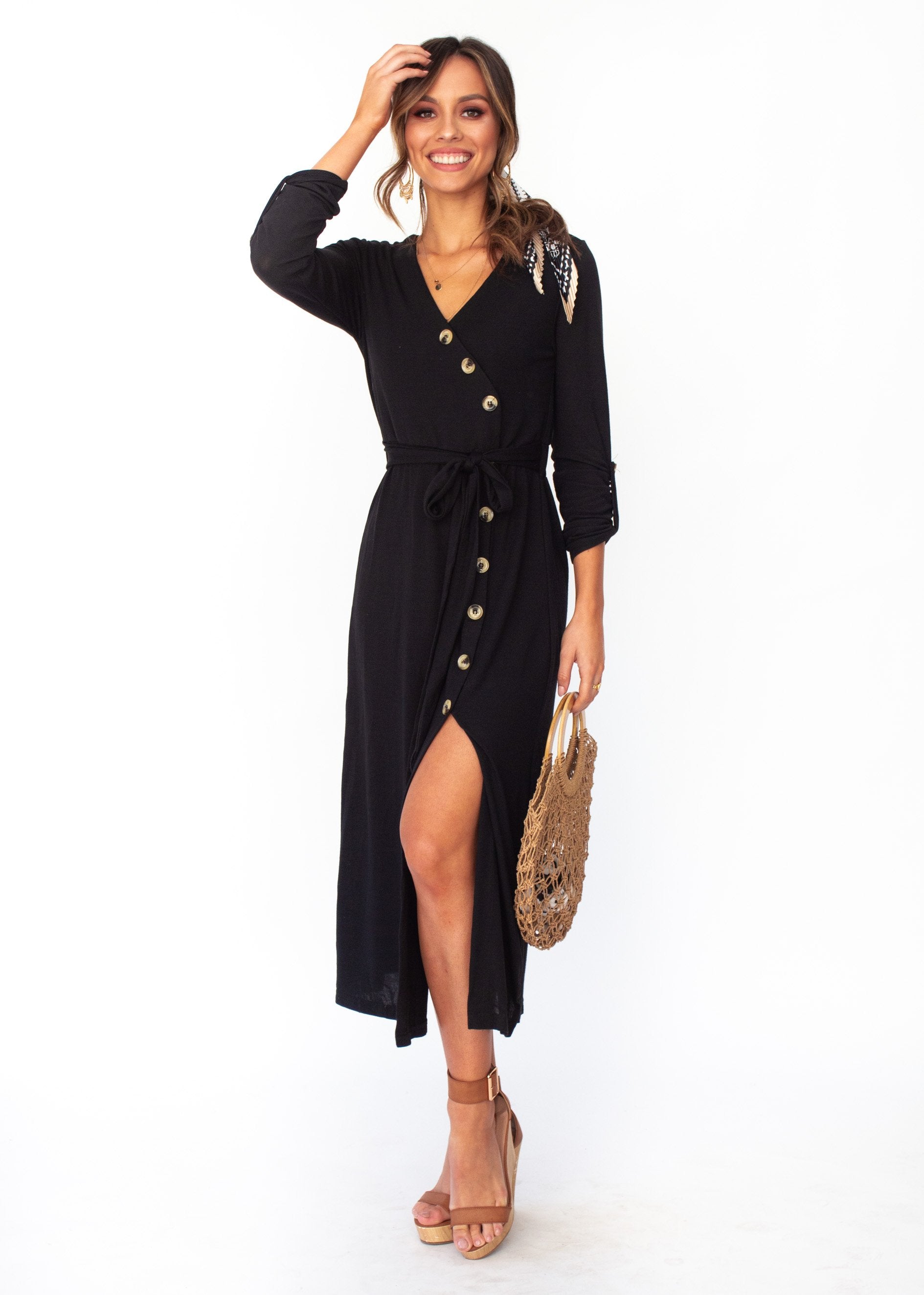 Love Ain't Easy Midi Dress - Black