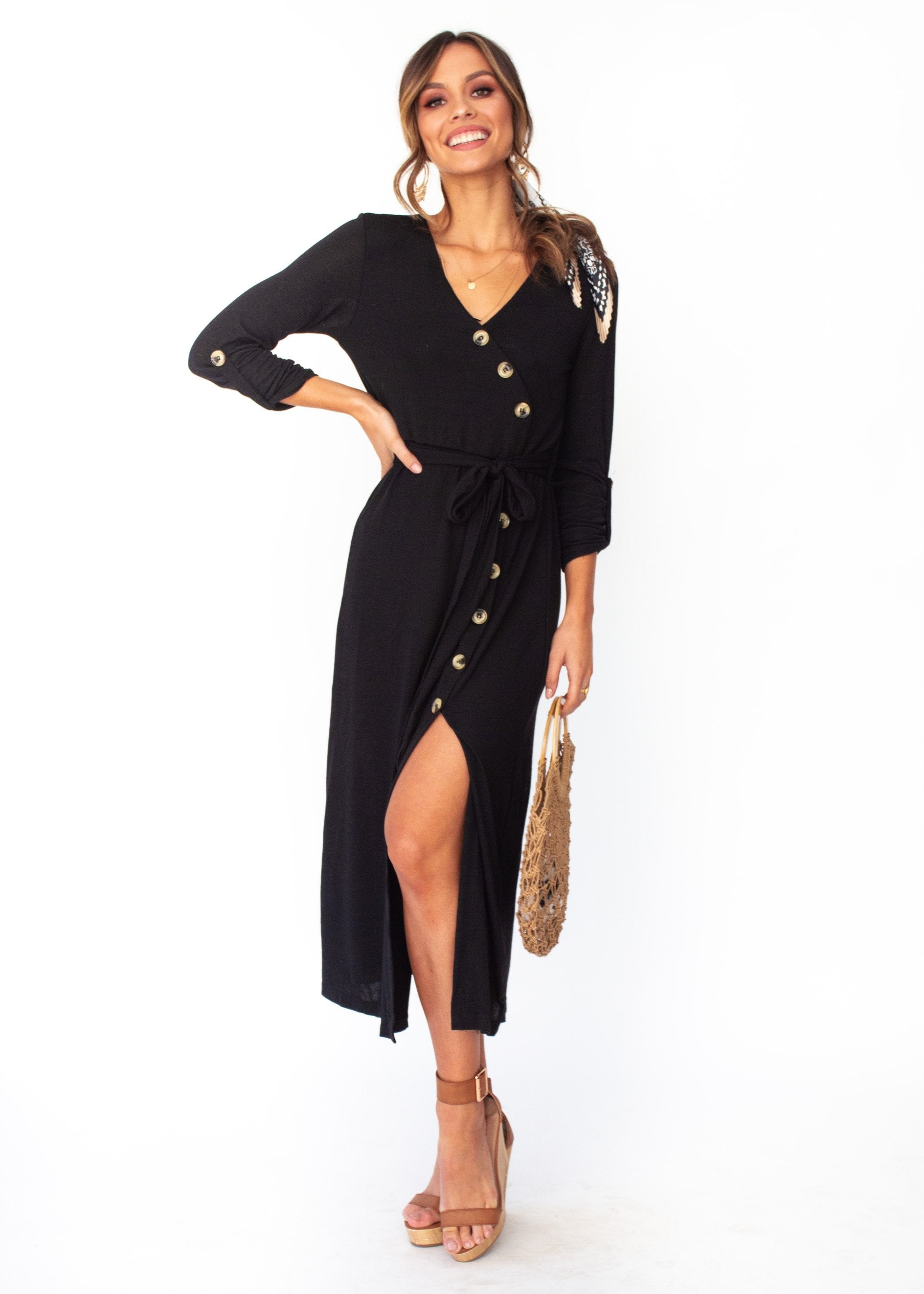 Love Ain't Easy Midi Dress - Black