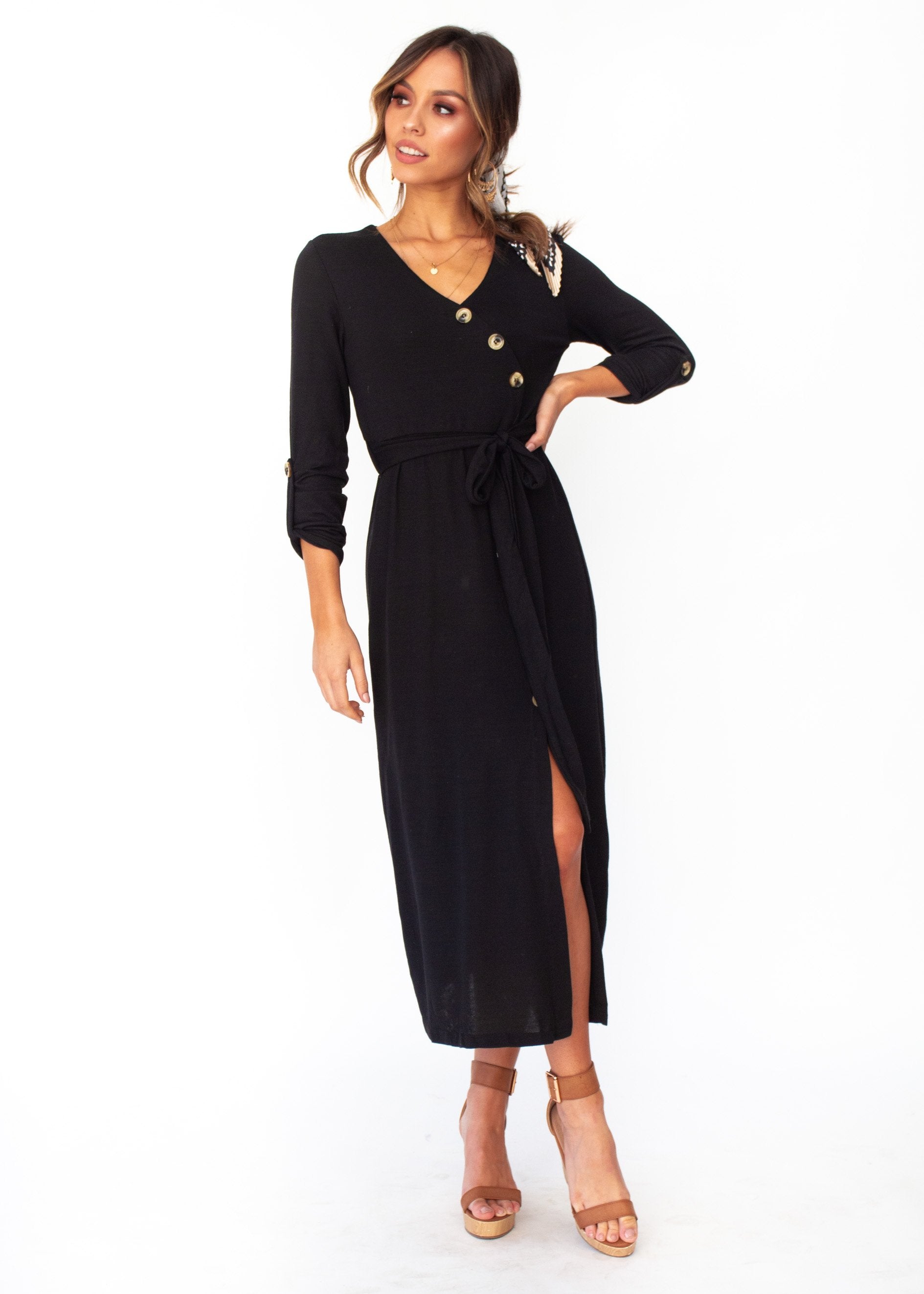 Love Ain't Easy Midi Dress - Black