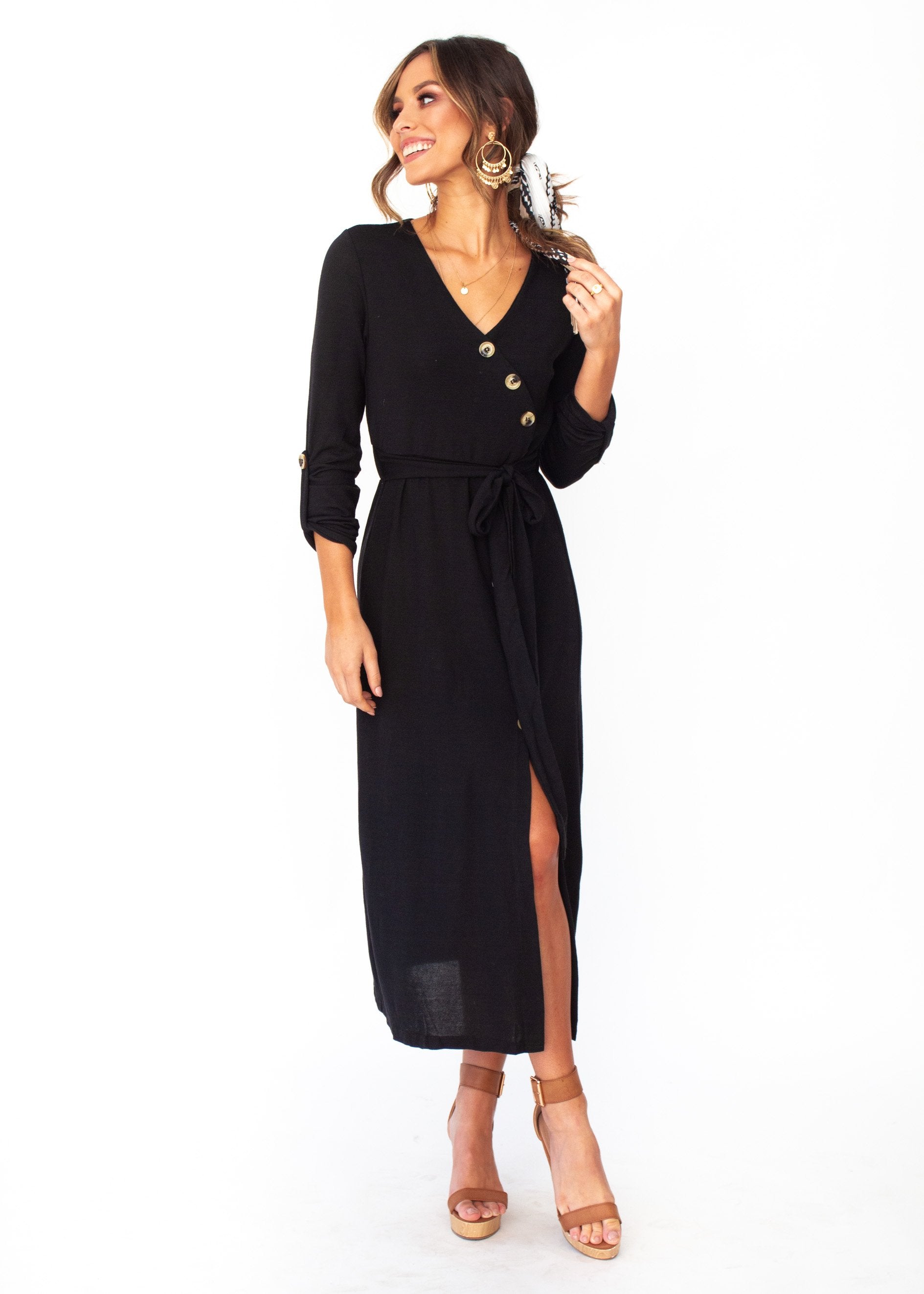 Women's Love Ain't Easy Midi Dress - Black