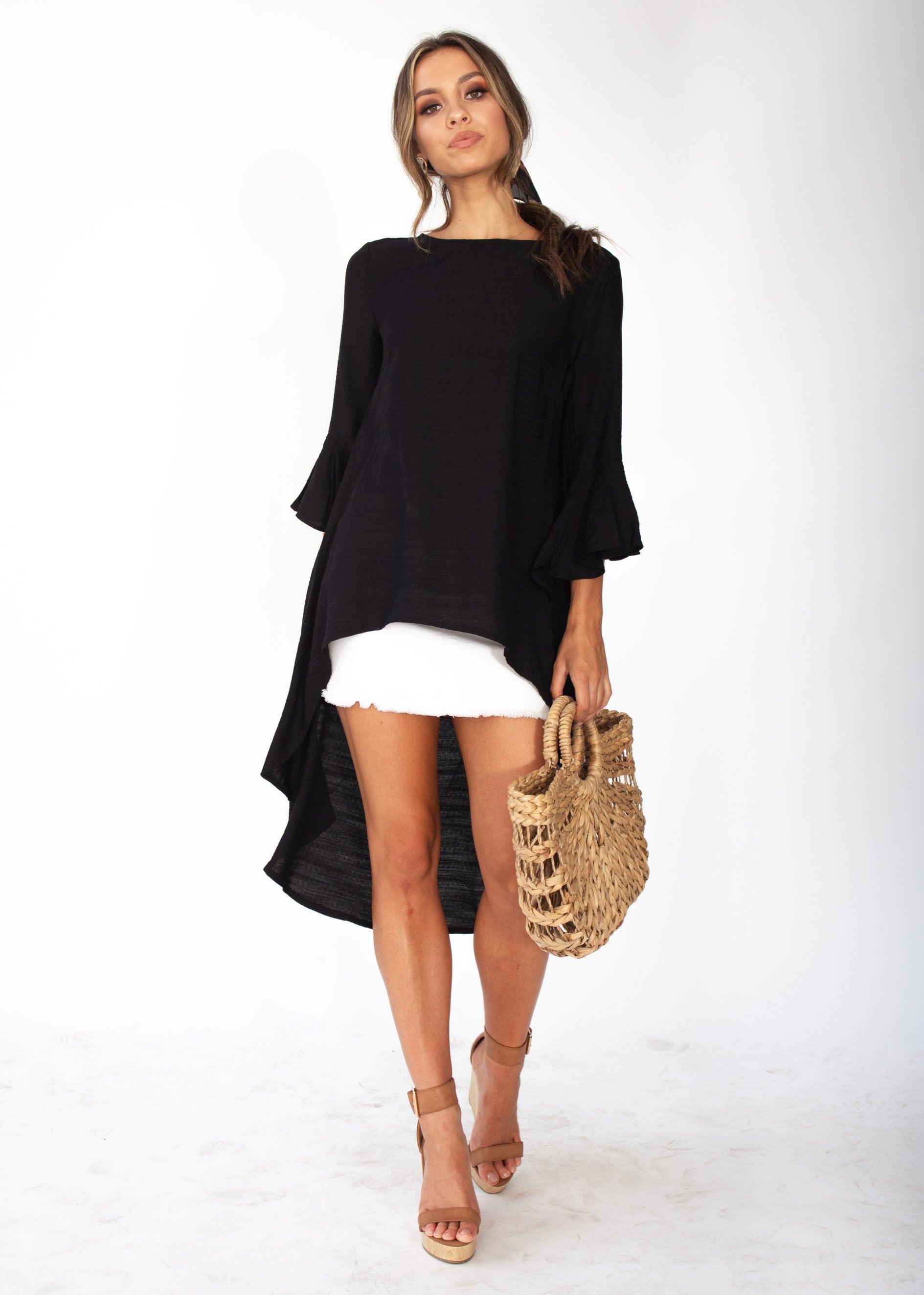 Women's Satyana Hi-Lo Blouse - Black