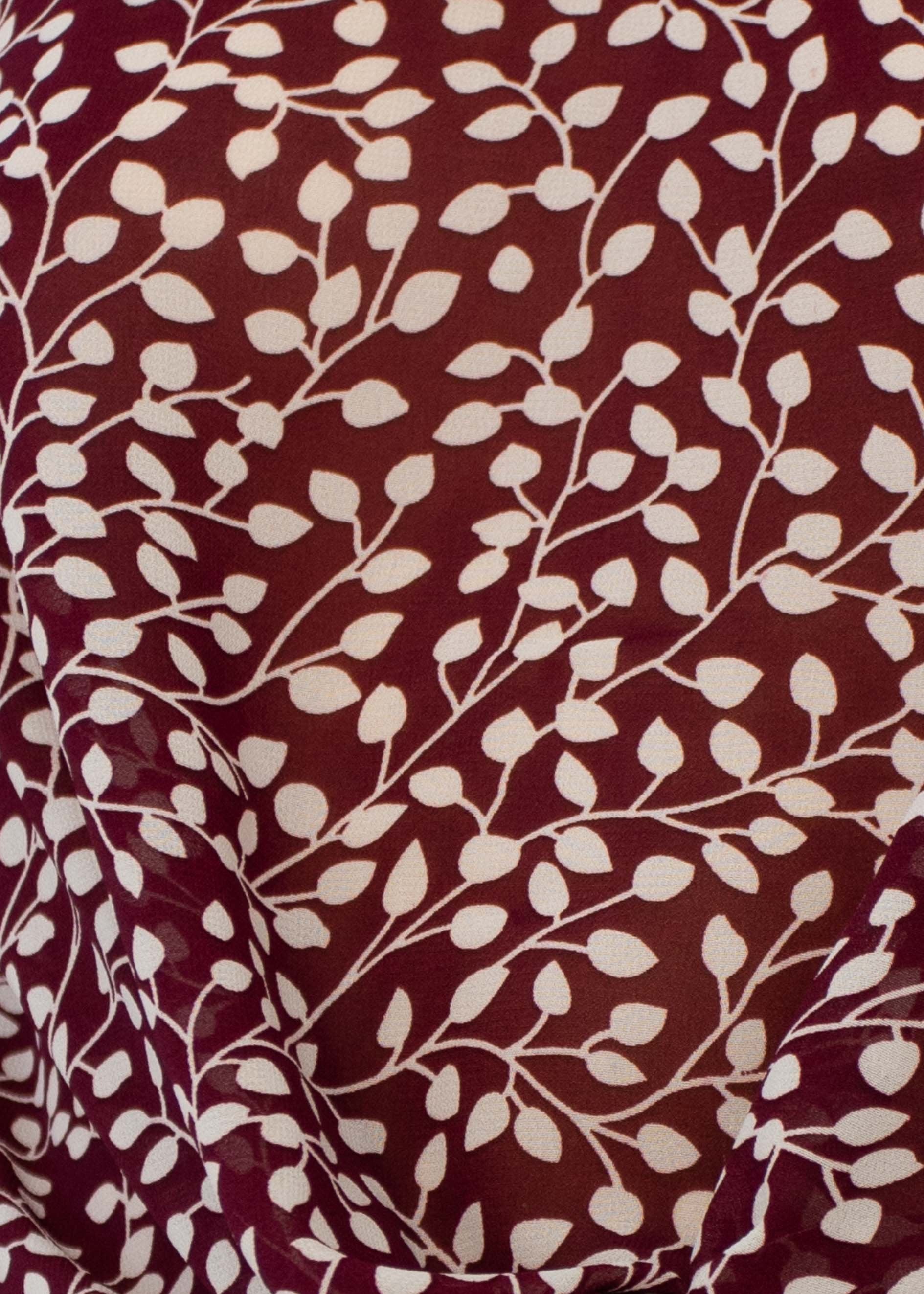 Alexia Chiffon Tie Blouse - Maroon Vine