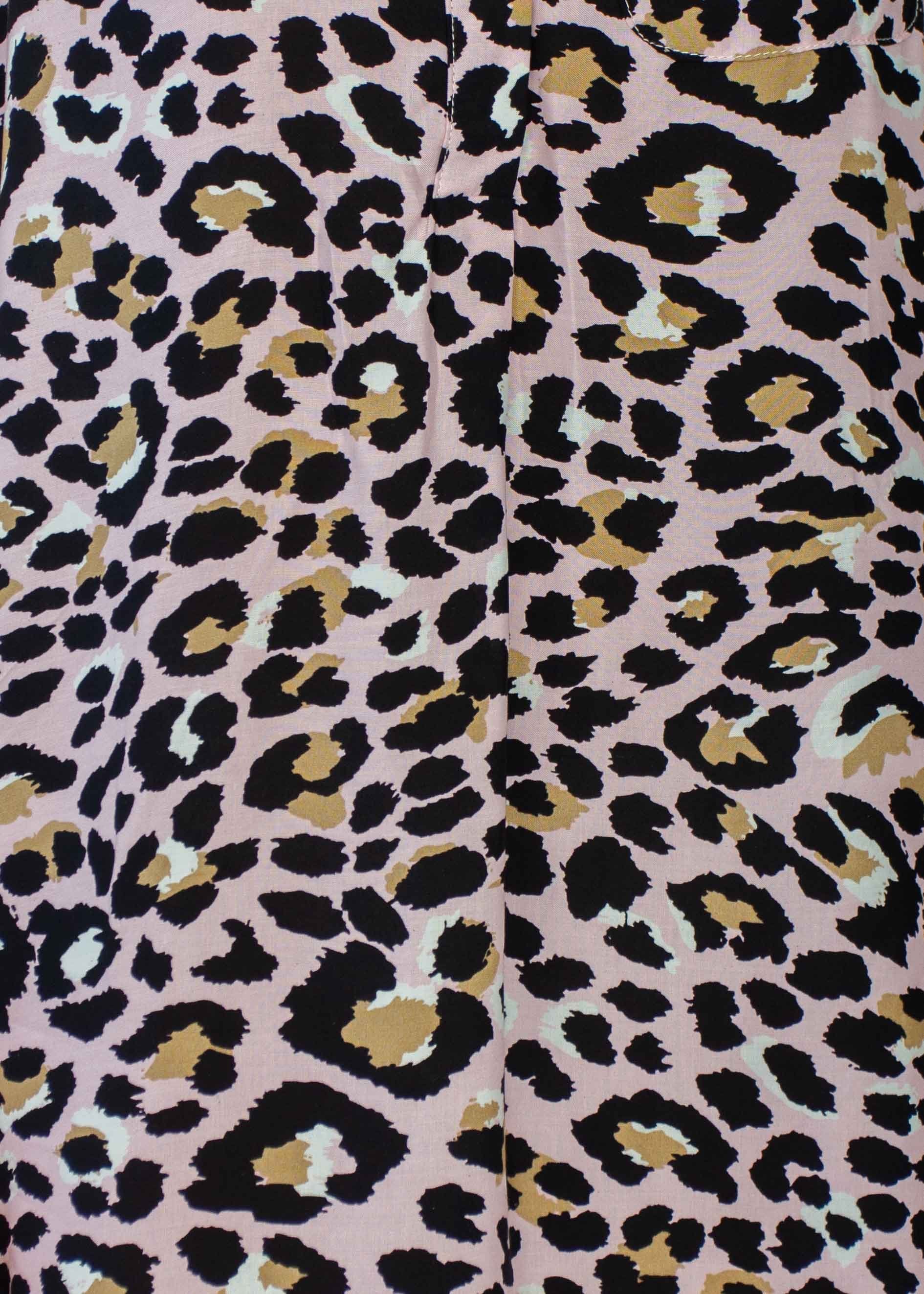 Moving Along Midi Dress - Blush Leopard