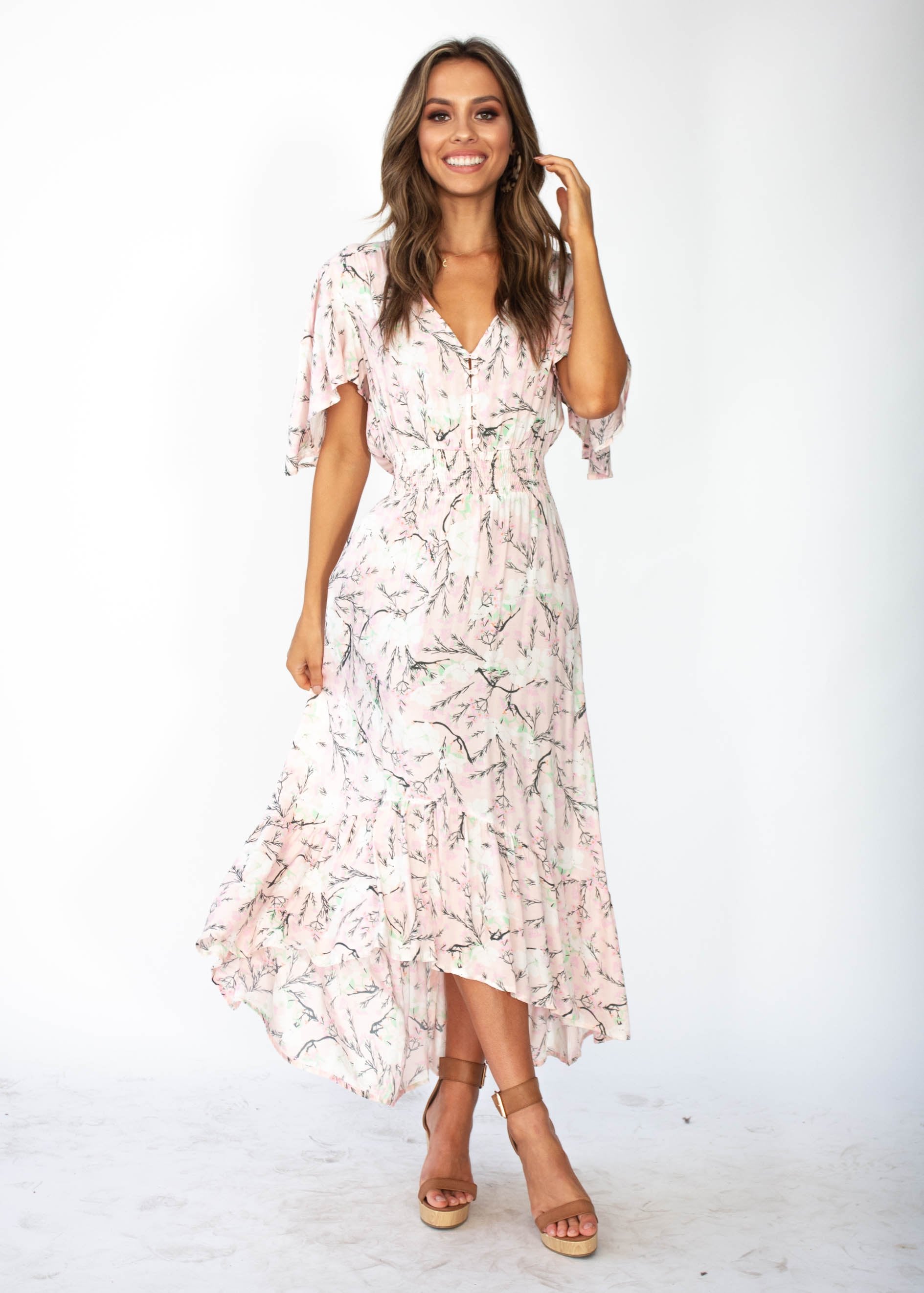 Close To Me Maxi Dress - Blush Blossoms