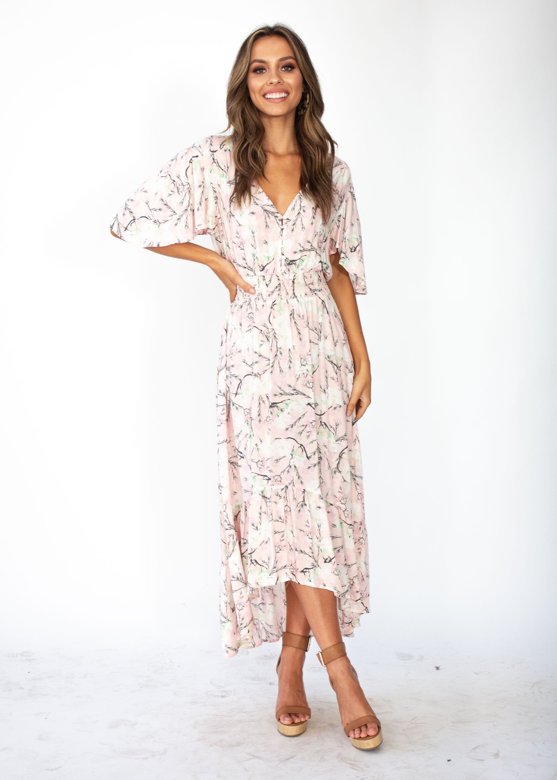 Close To Me Maxi Dress - Blush Blossoms