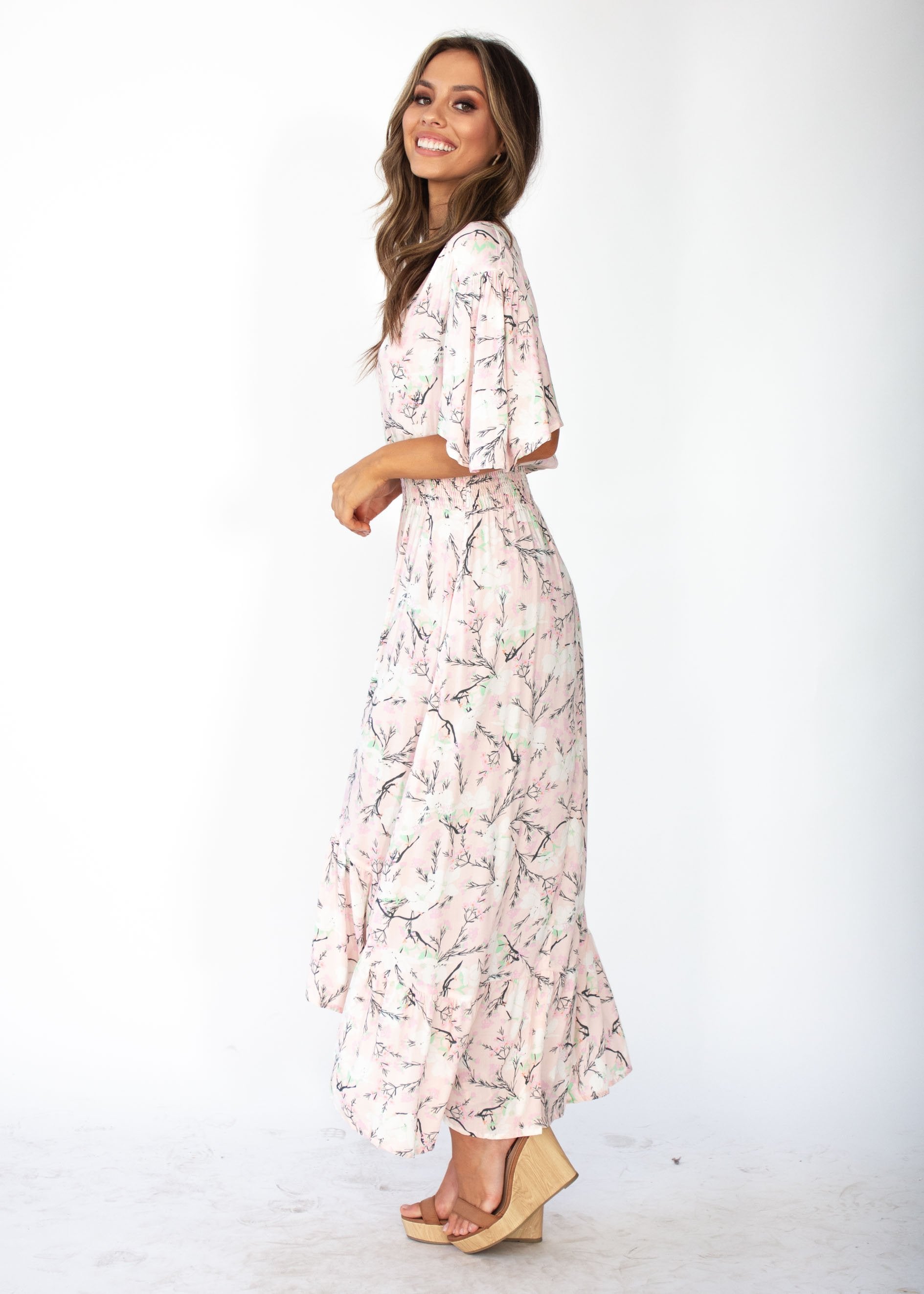 Close To Me Maxi Dress - Blush Blossoms