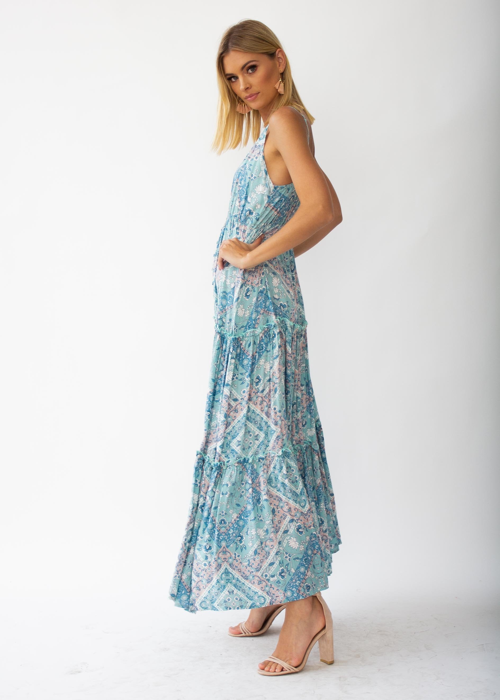 My Imagination Maxi Dress - Mint Paisley
