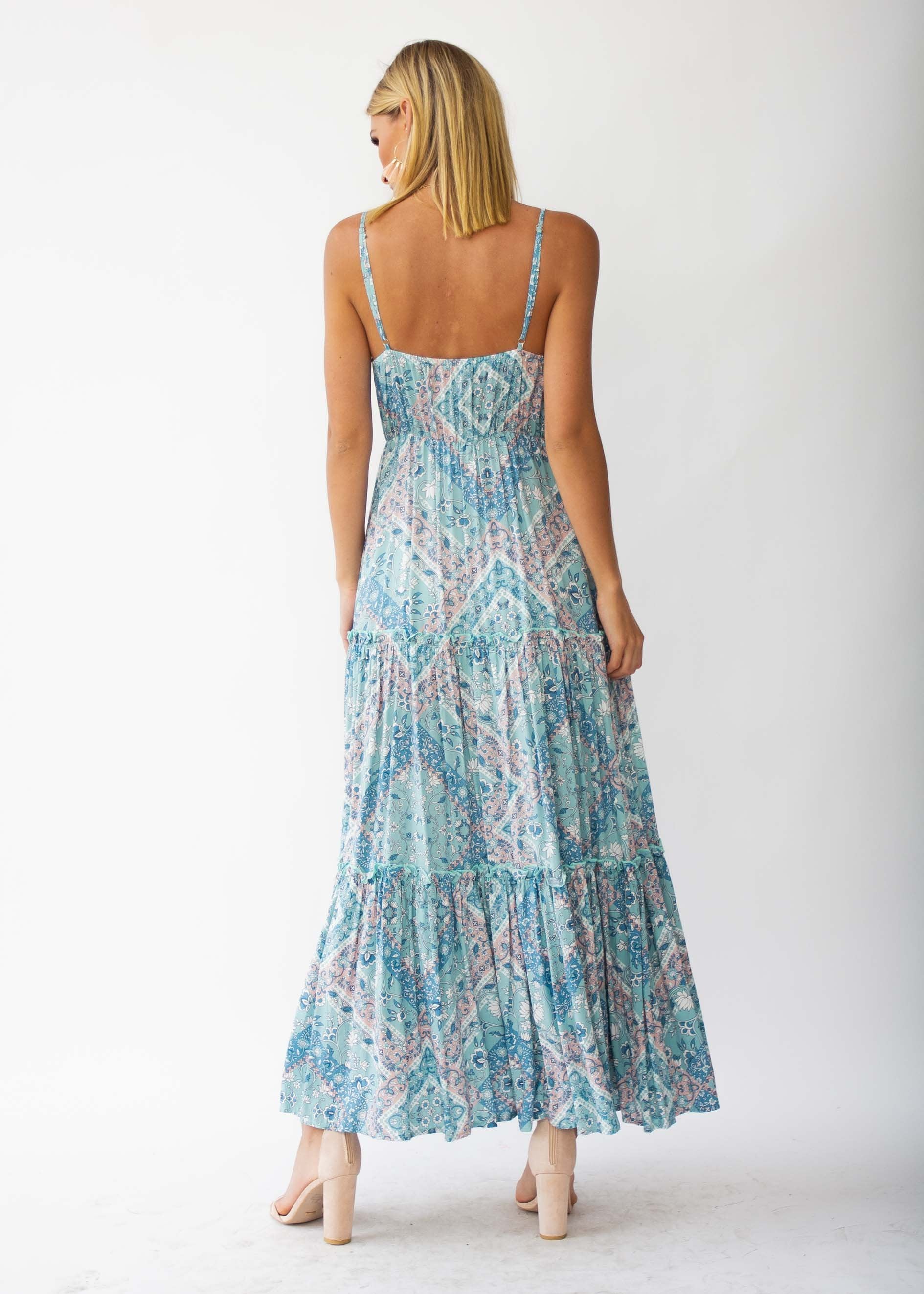My Imagination Maxi Dress - Mint Paisley