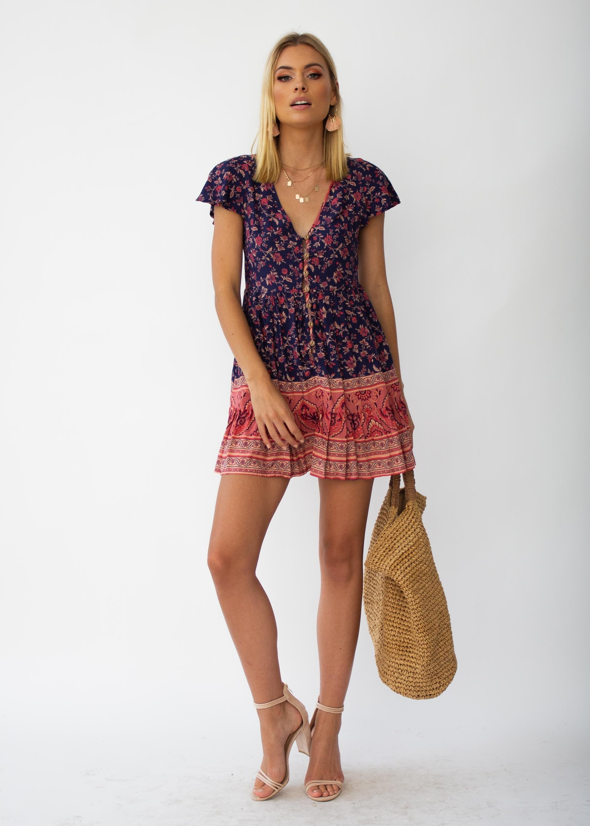 Aisha Swing Dress - Navy Floral