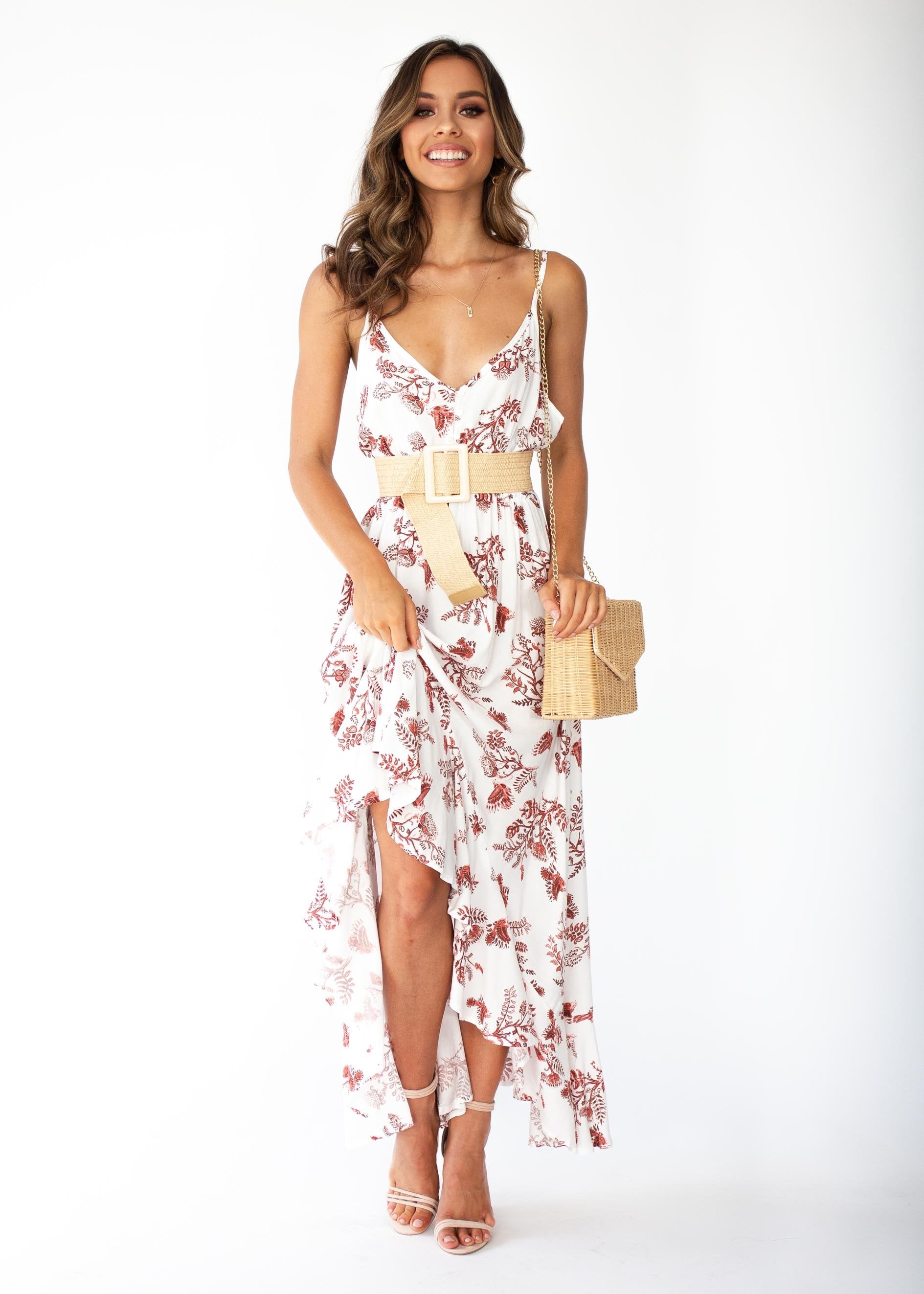 Apricot Hi-Lo Midi Dress - Dune