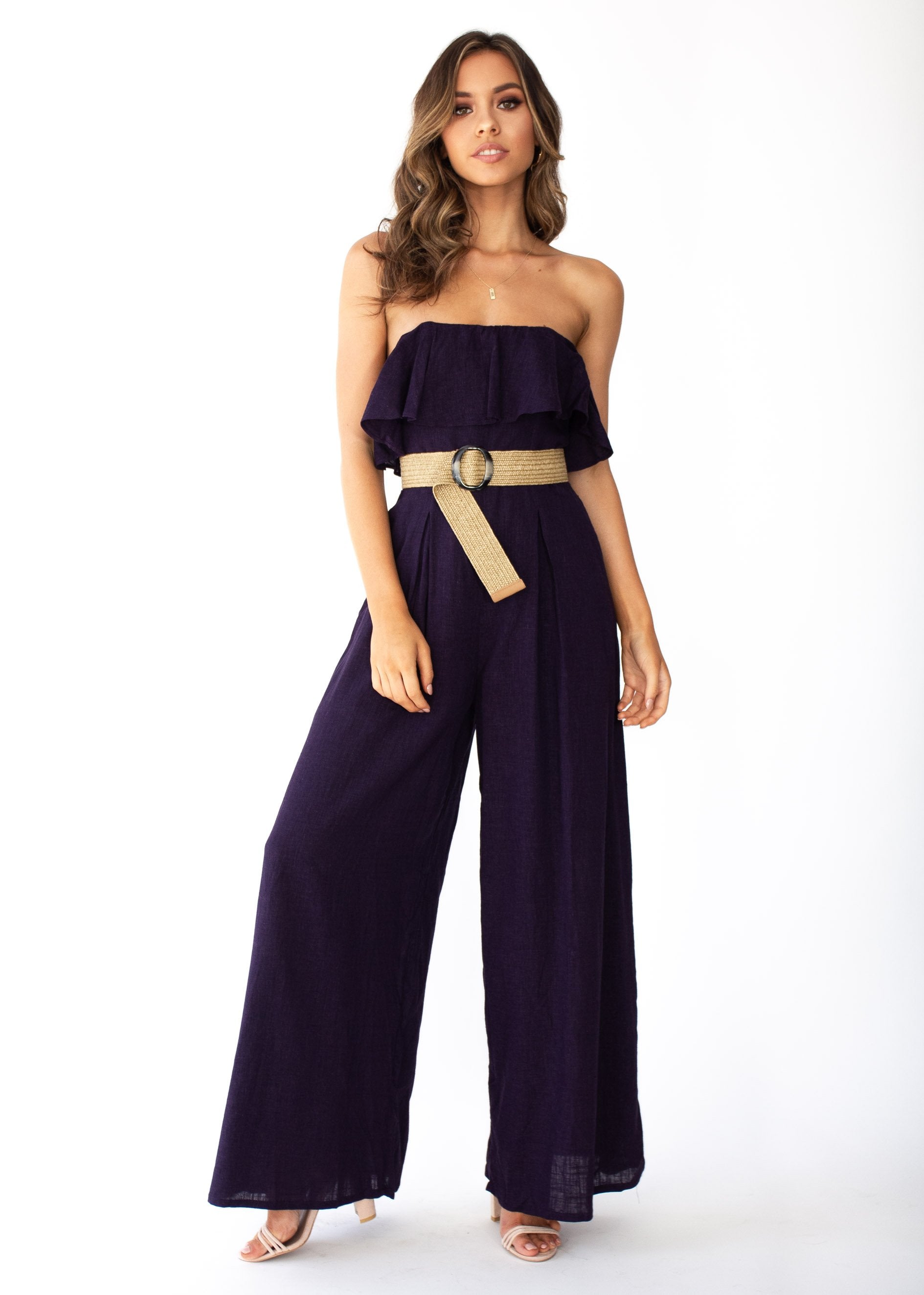 Joslyn Strapless Pantsuit - Navy 