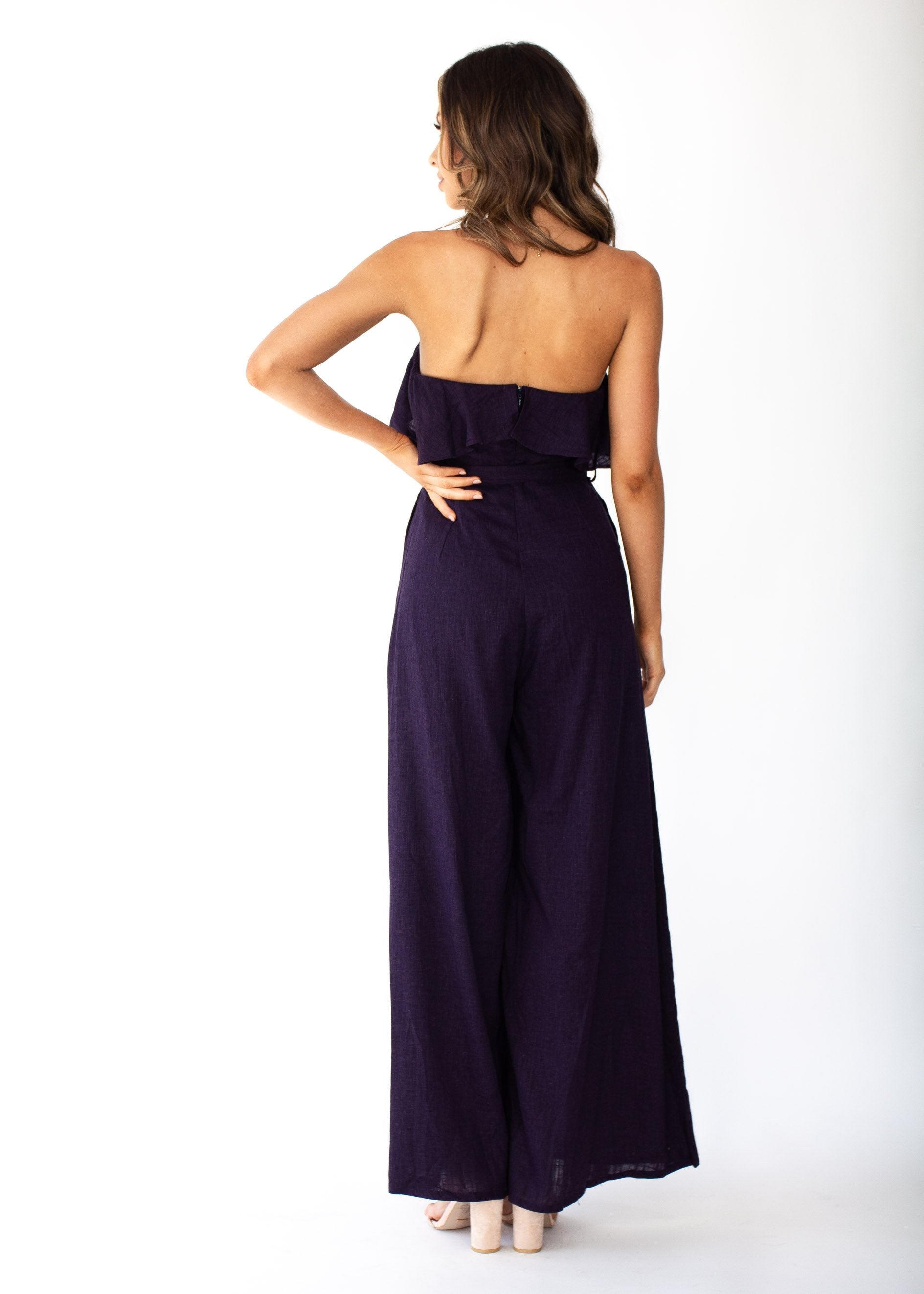 Joslyn Strapless Pantsuit - Navy