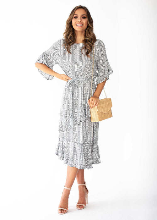 Santiago Midi Dress - Black/White