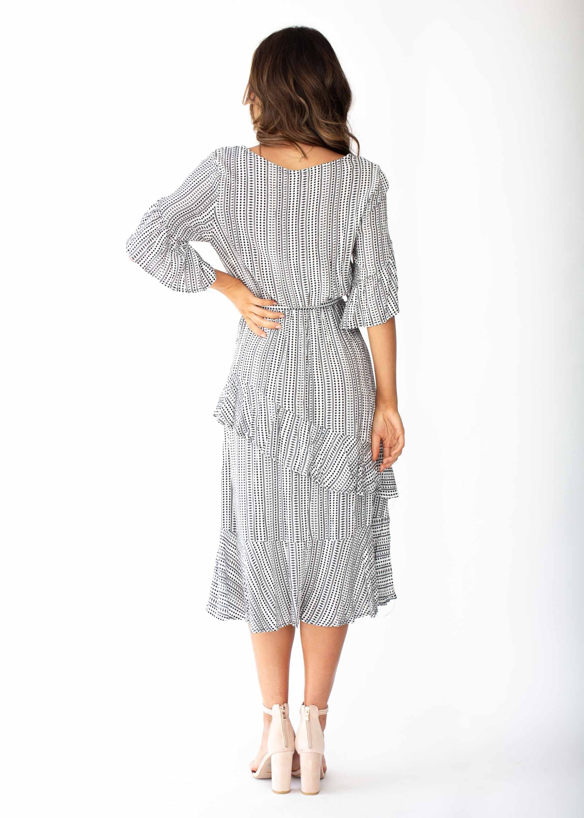 Santiago Midi Dress - Black/White