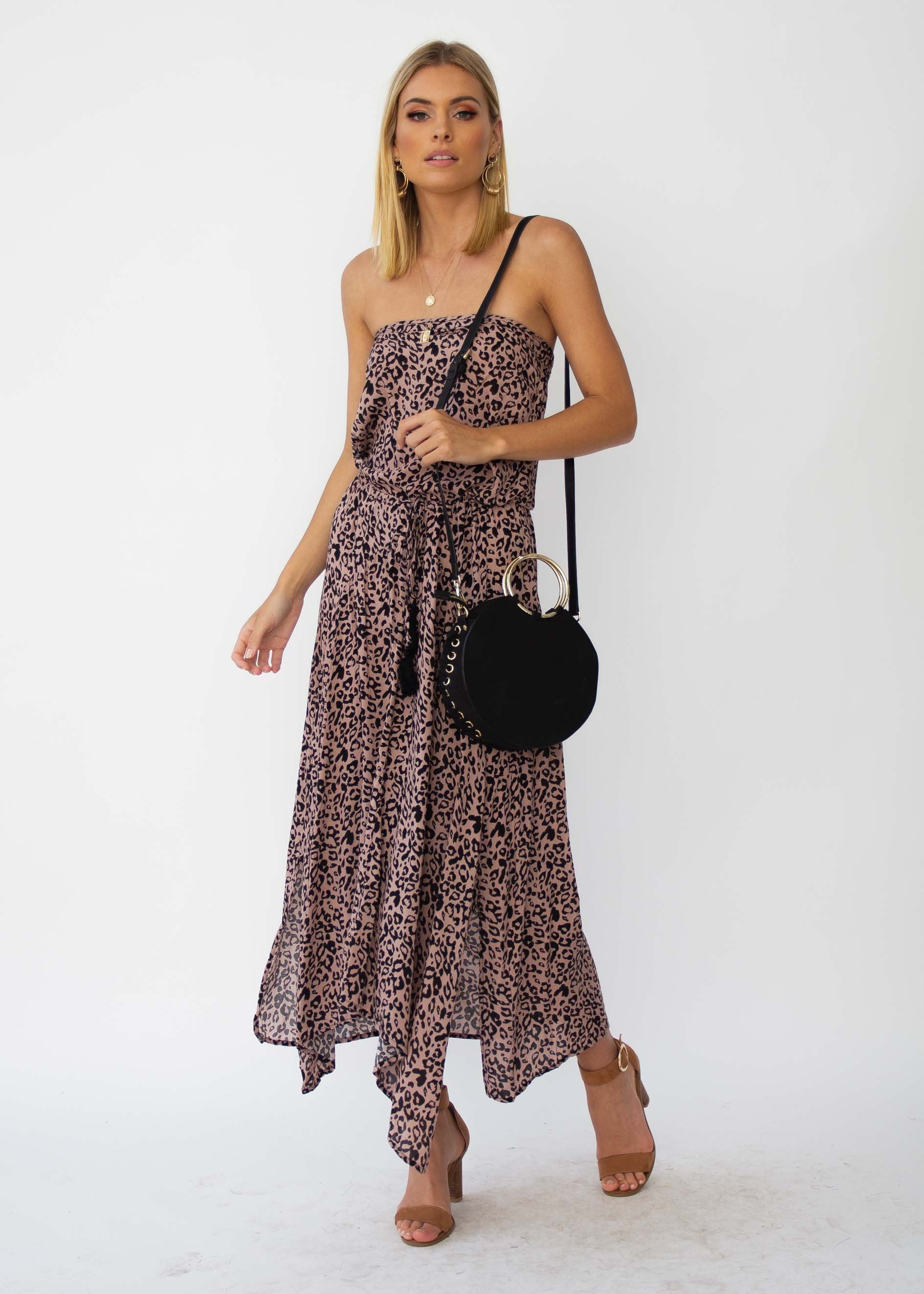 New Freedom Strapless Maxi Dress - Leopard