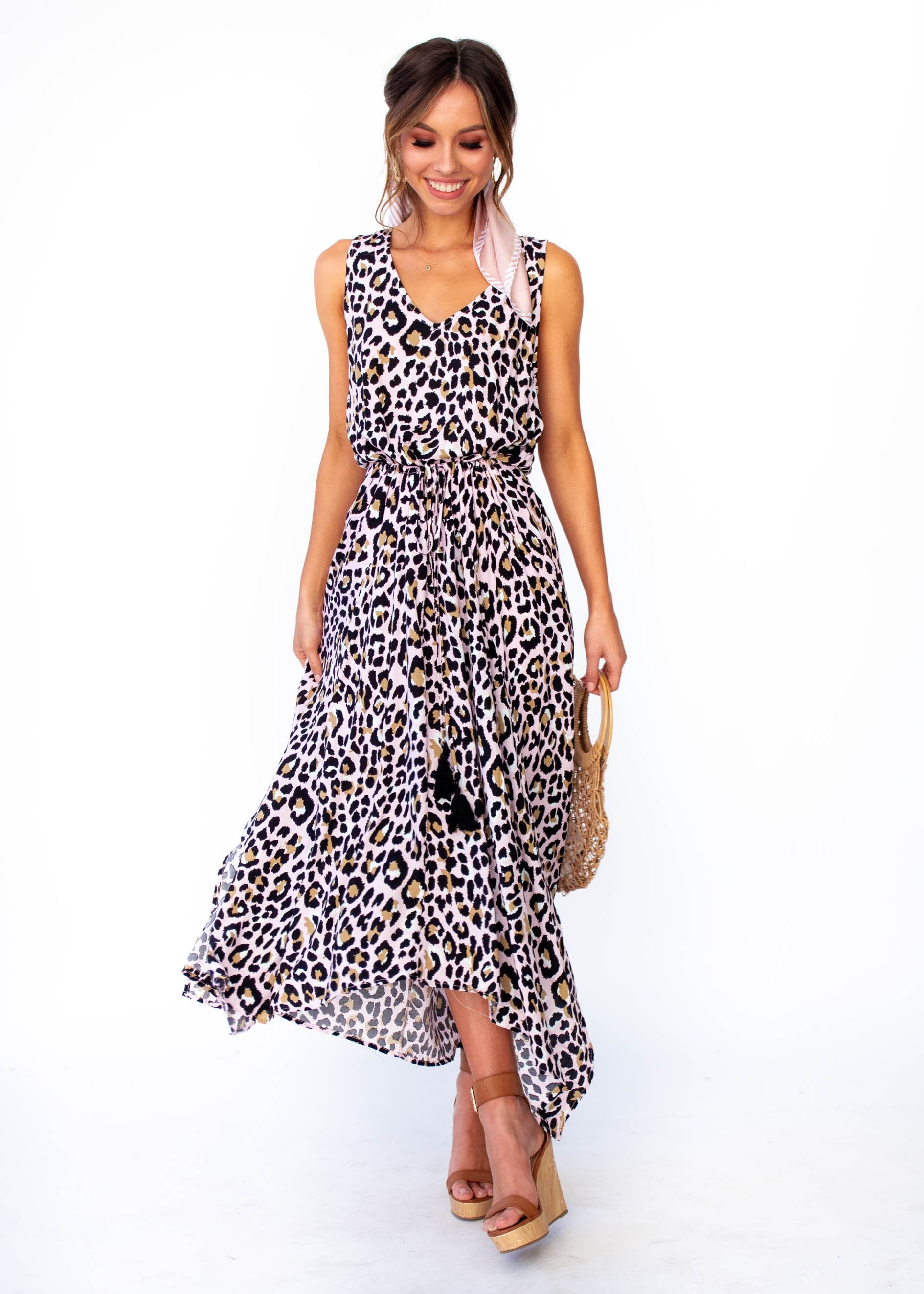 Women's Kaycee Maxi Dress	- Blush Leopard Print