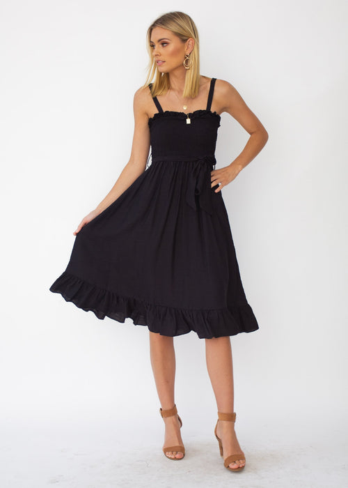 Great Escape Midi Dress - Black