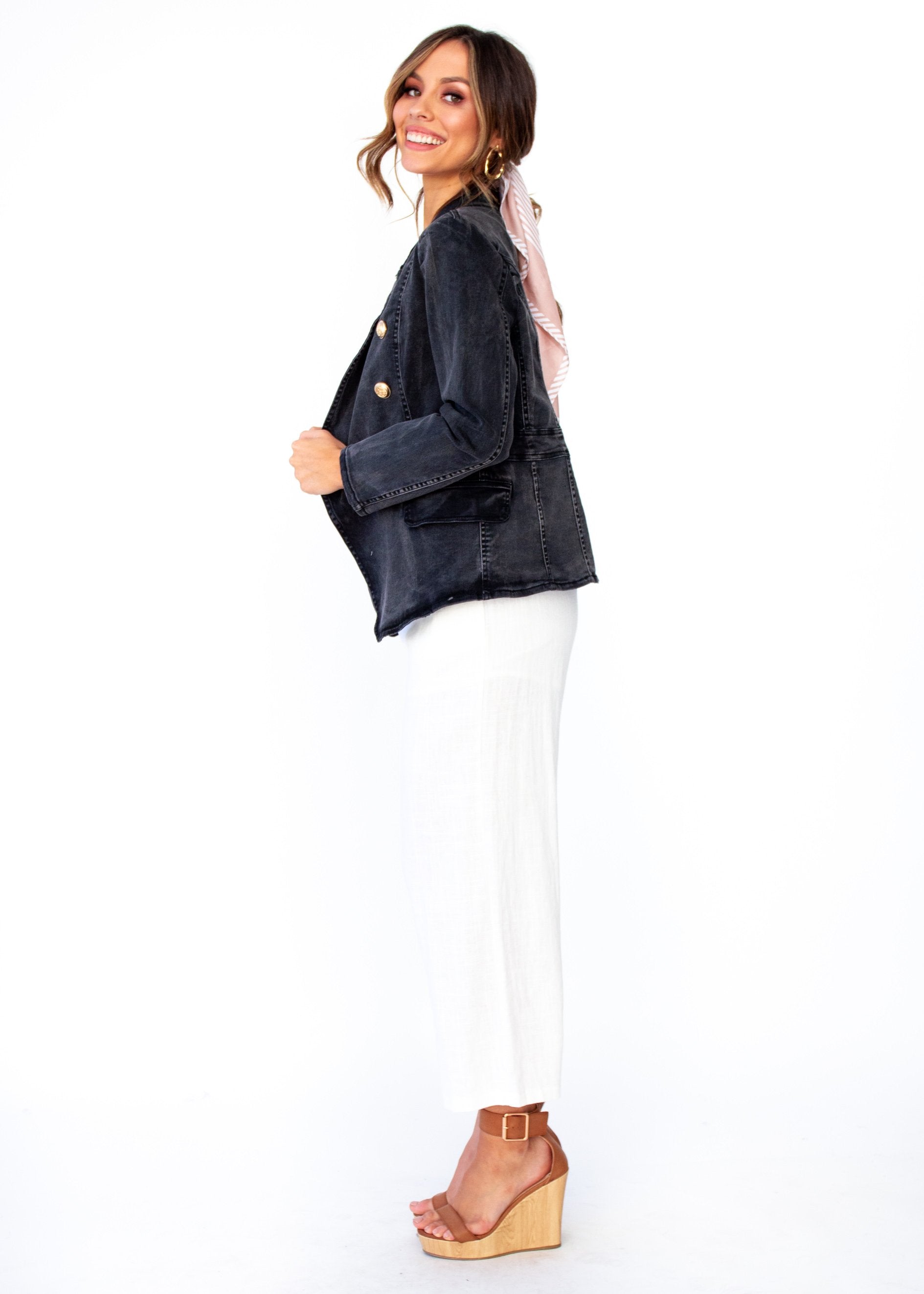 Think Quick Denim Jacket - Faded Black