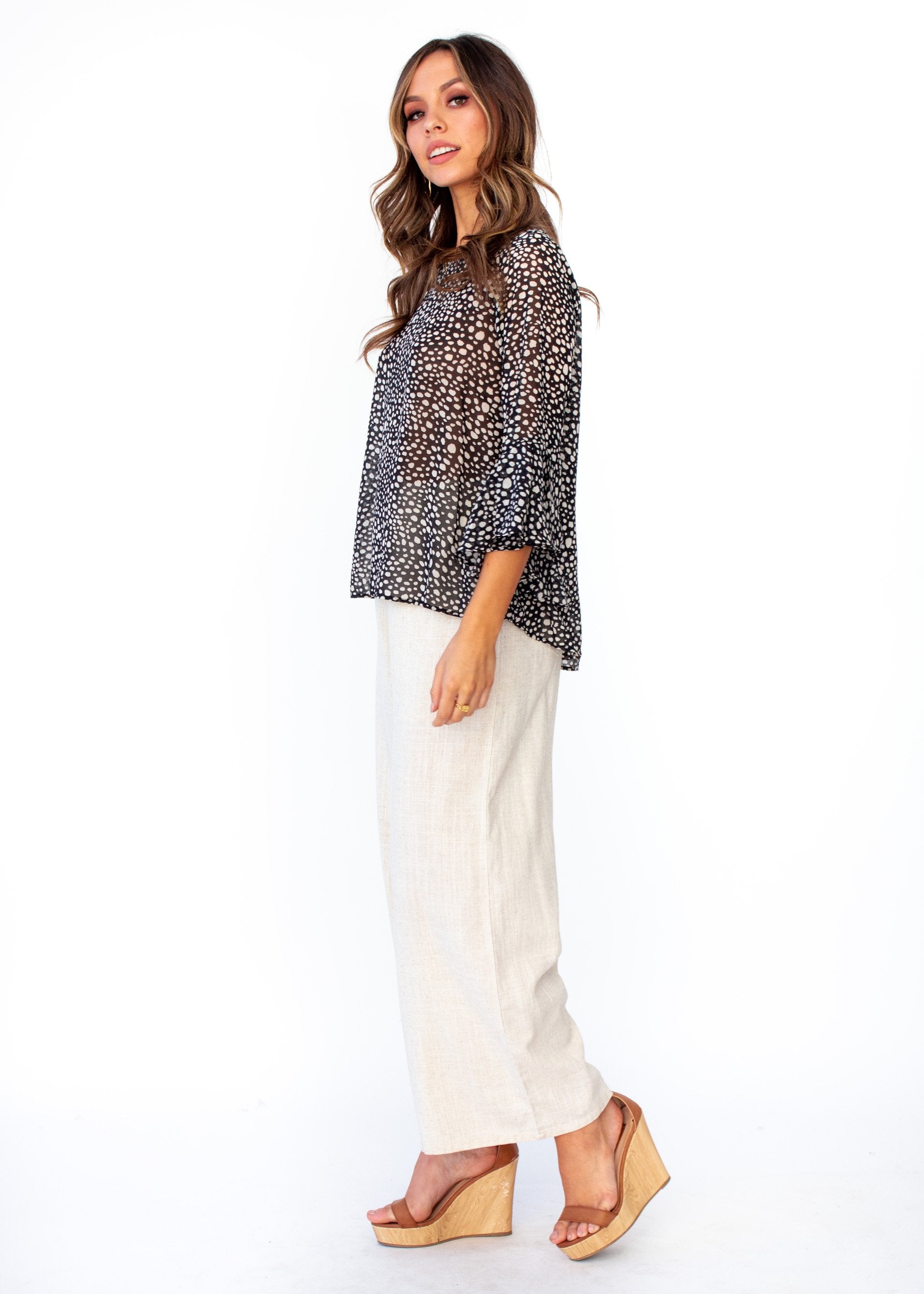 Shiloh Chiffon Blouse - Black Spot