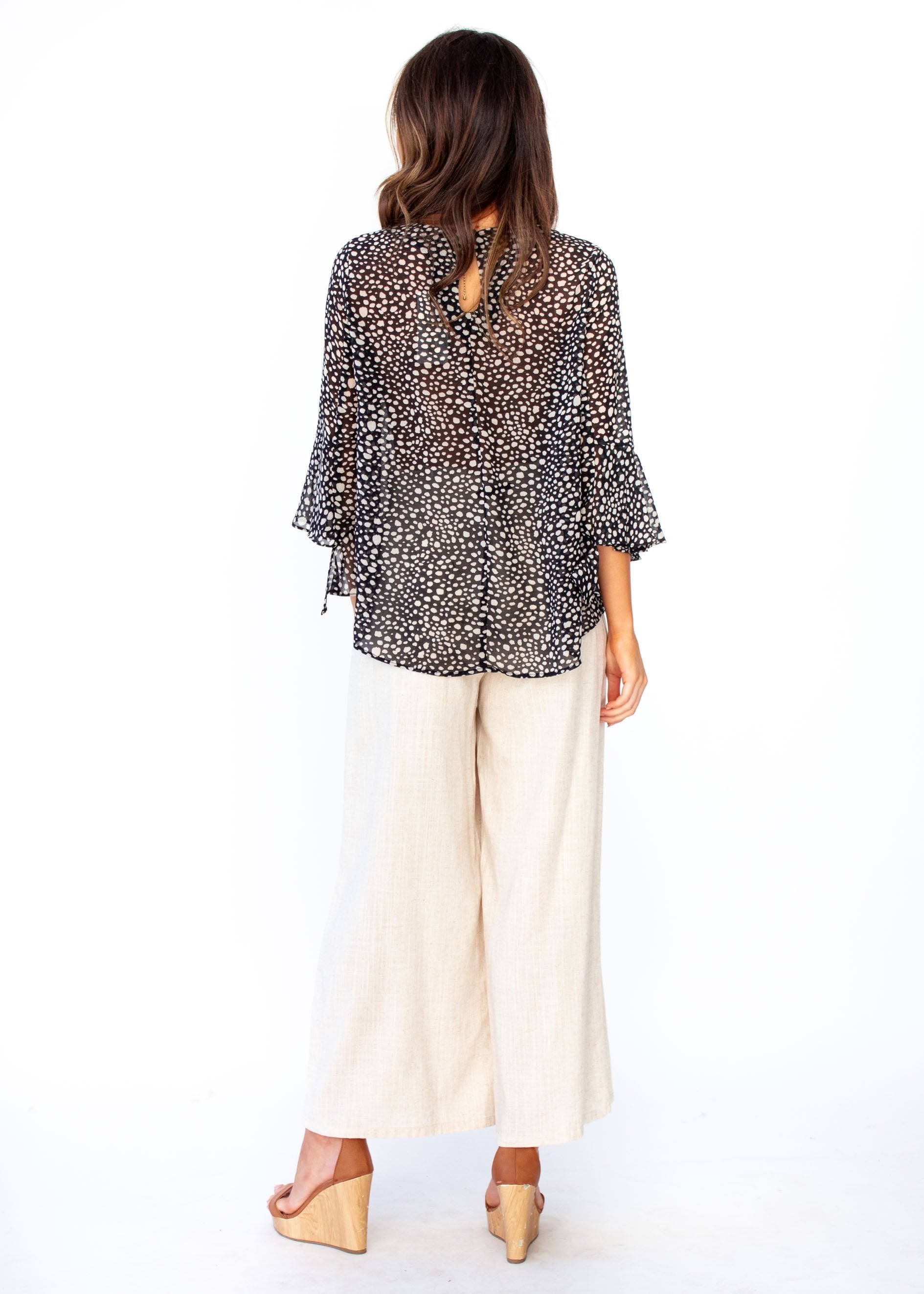 Shiloh Chiffon Blouse - Black Spot