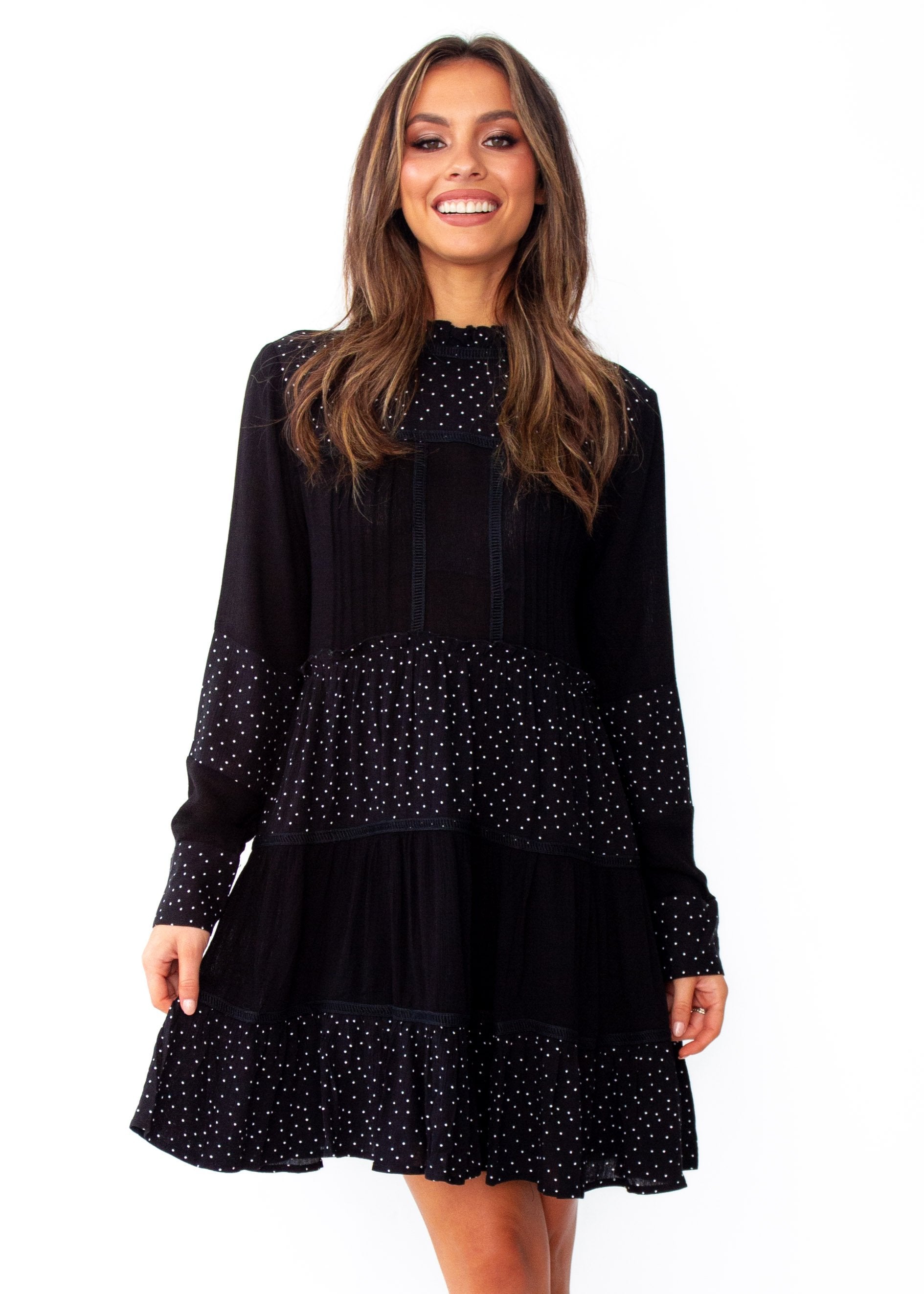 Women's Amalia Tunic Dress - Black Spot Print