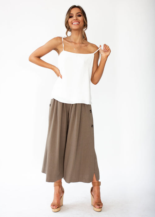Two Hearts Satin-Look Cami - White