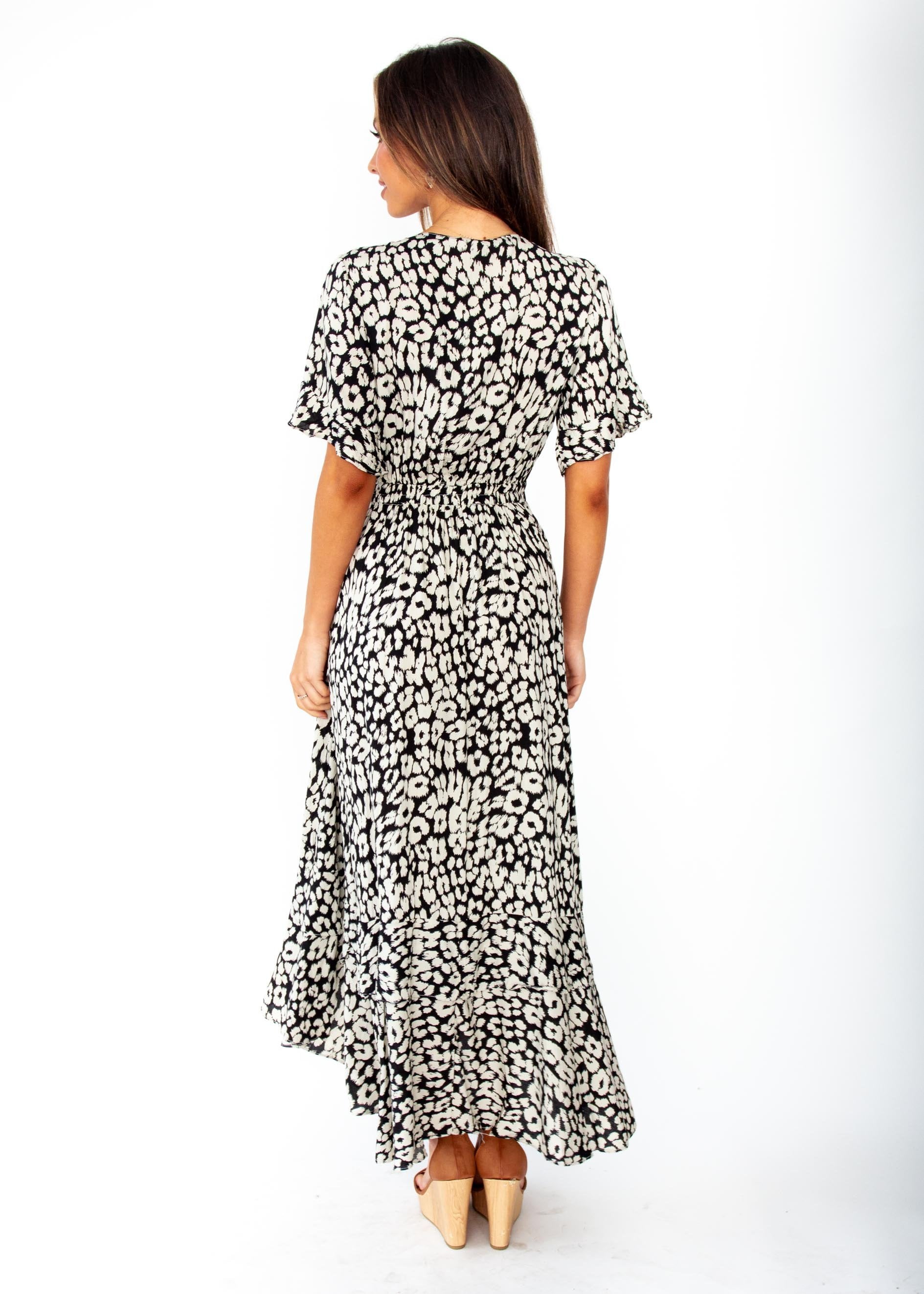 Feel Like This Hi-Lo Maxi Dress - Black/Nude