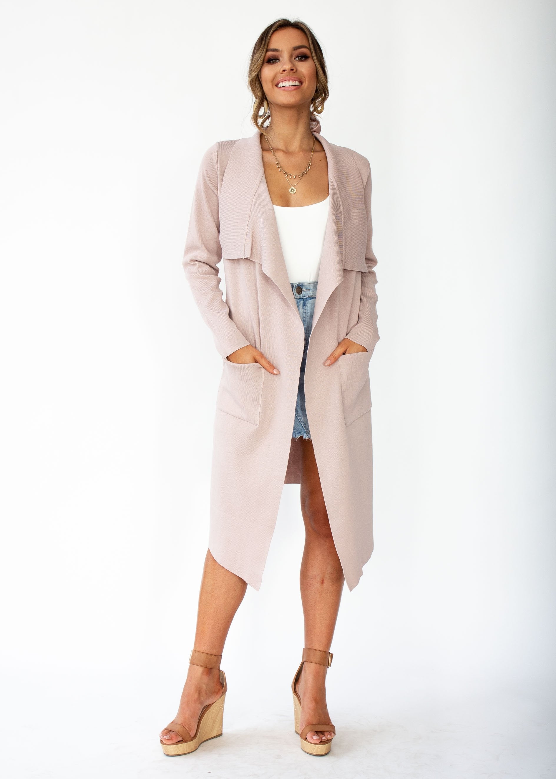 Nights Like This Knit Jacket - Dusty Blush
