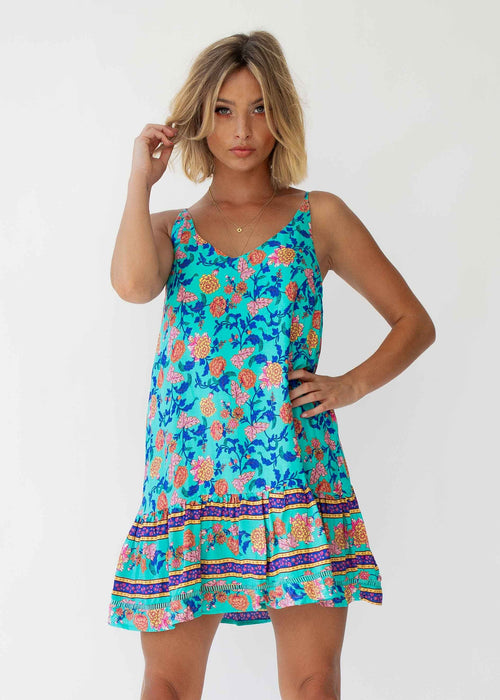 Sun Kissed Dress - Teal Garden