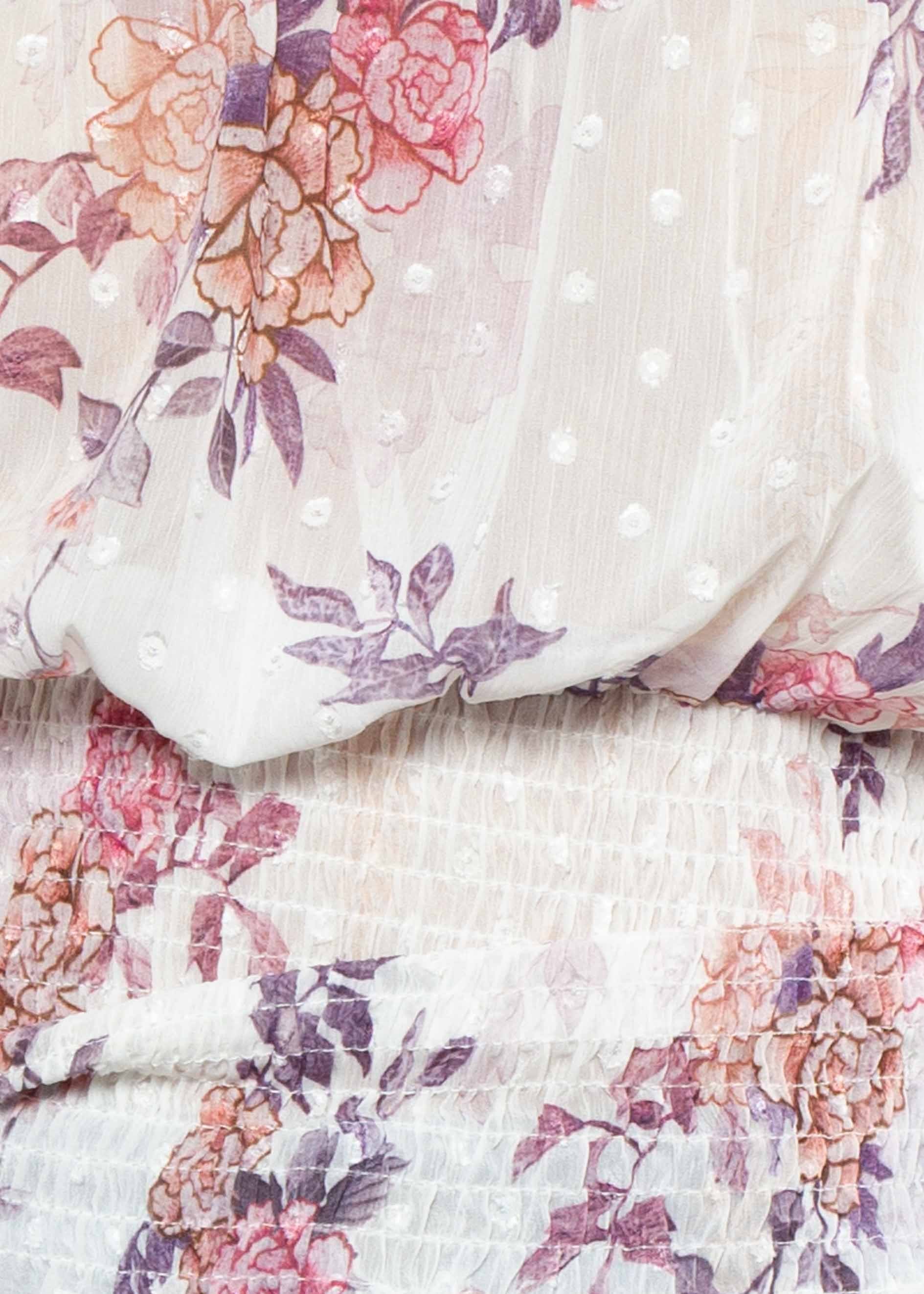 Marcy Chiffon Off Shoulder Blouse - Floral Bliss