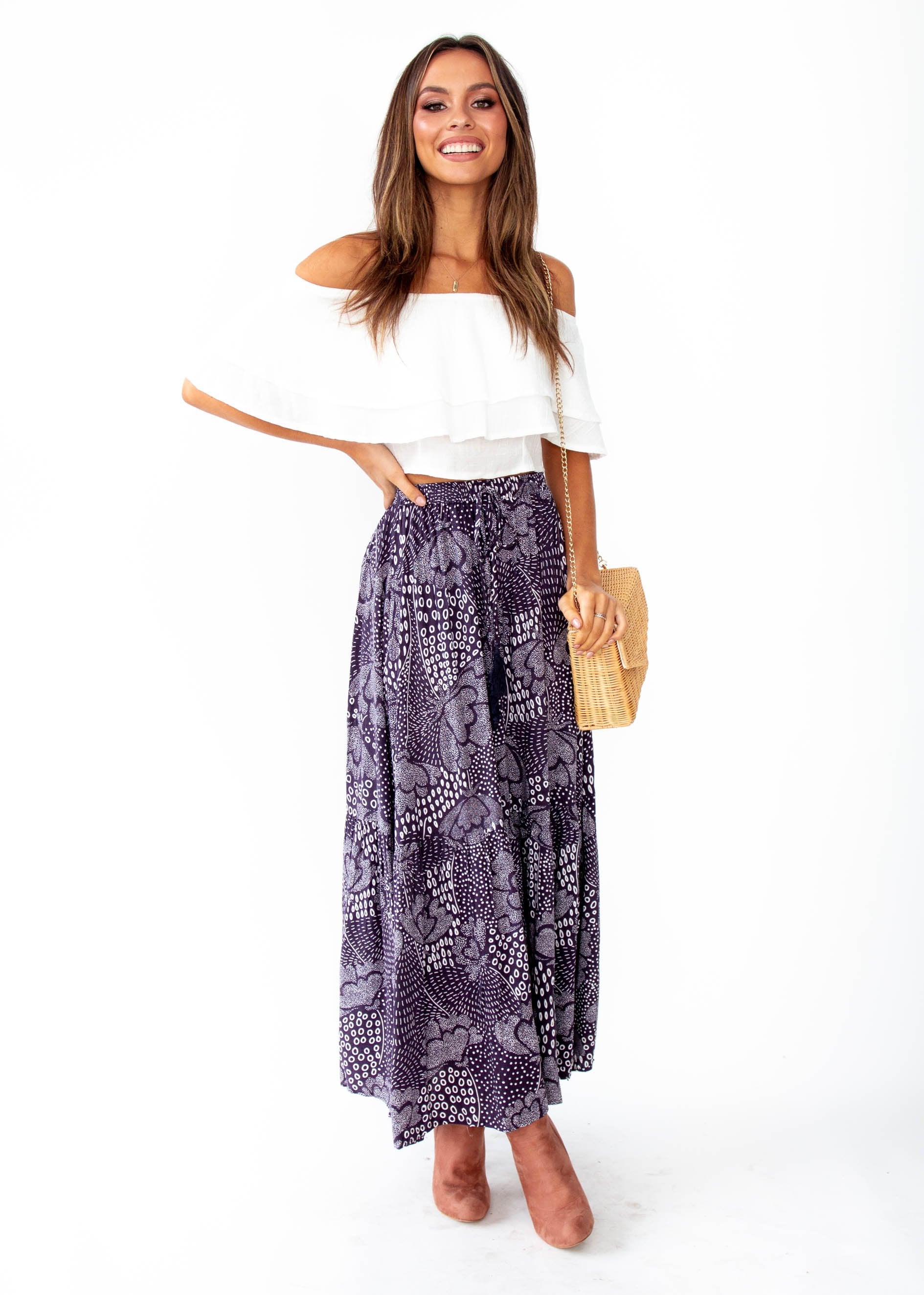 Sweet Love Maxi Skirt - Navy Twilight