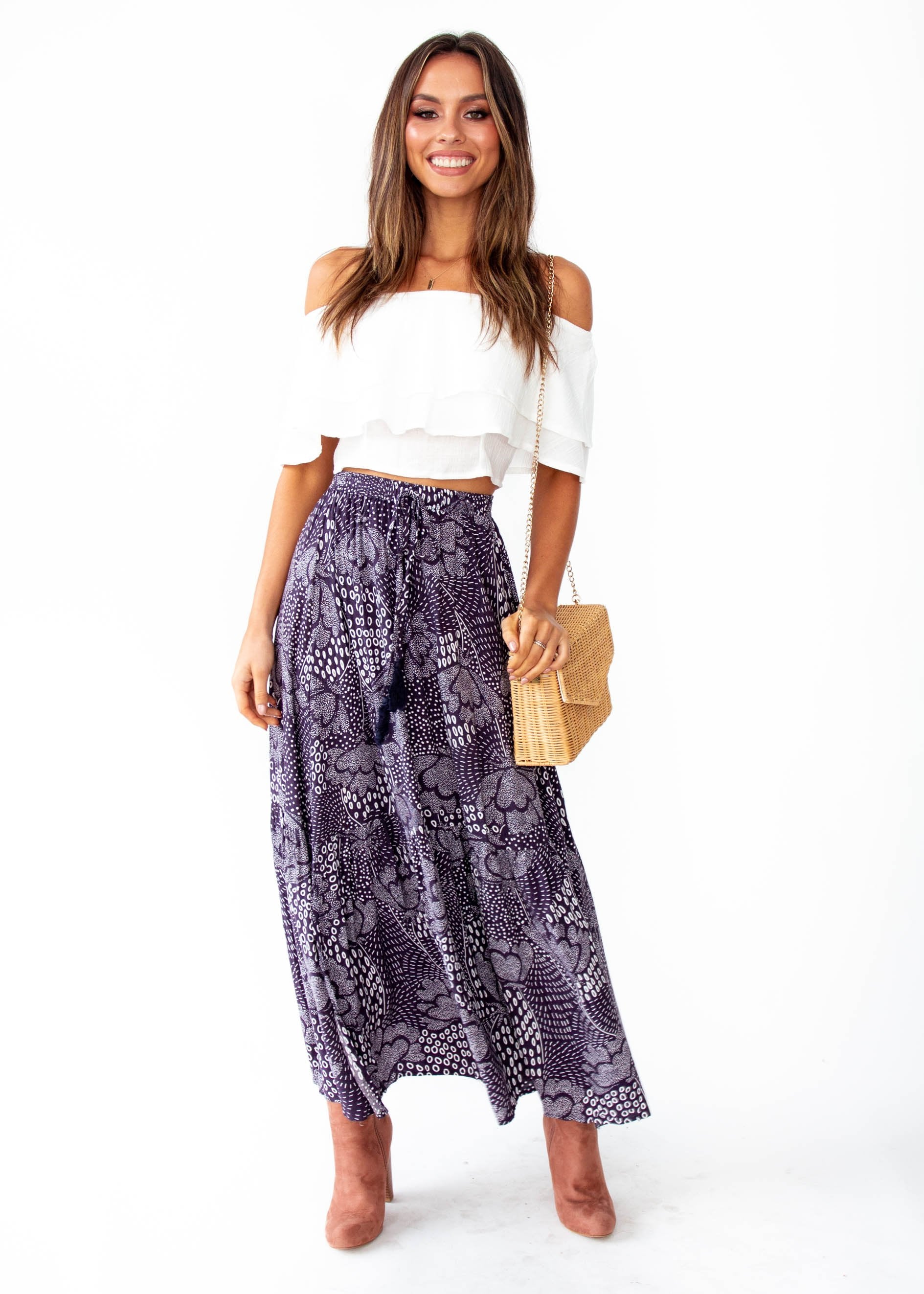 Sweet Love Maxi Skirt - Navy Twilight
