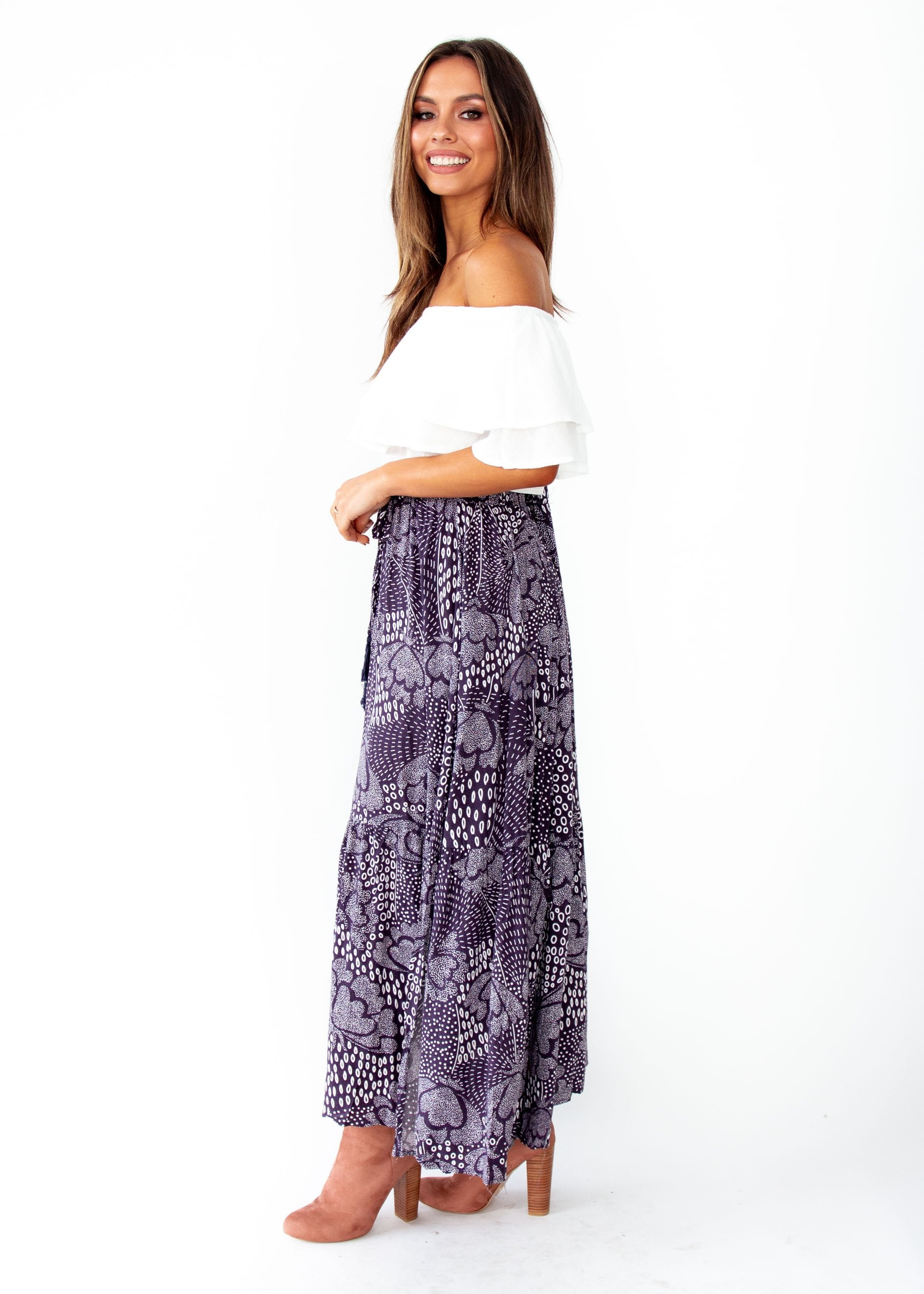 Sweet Love Maxi Skirt - Navy Twilight