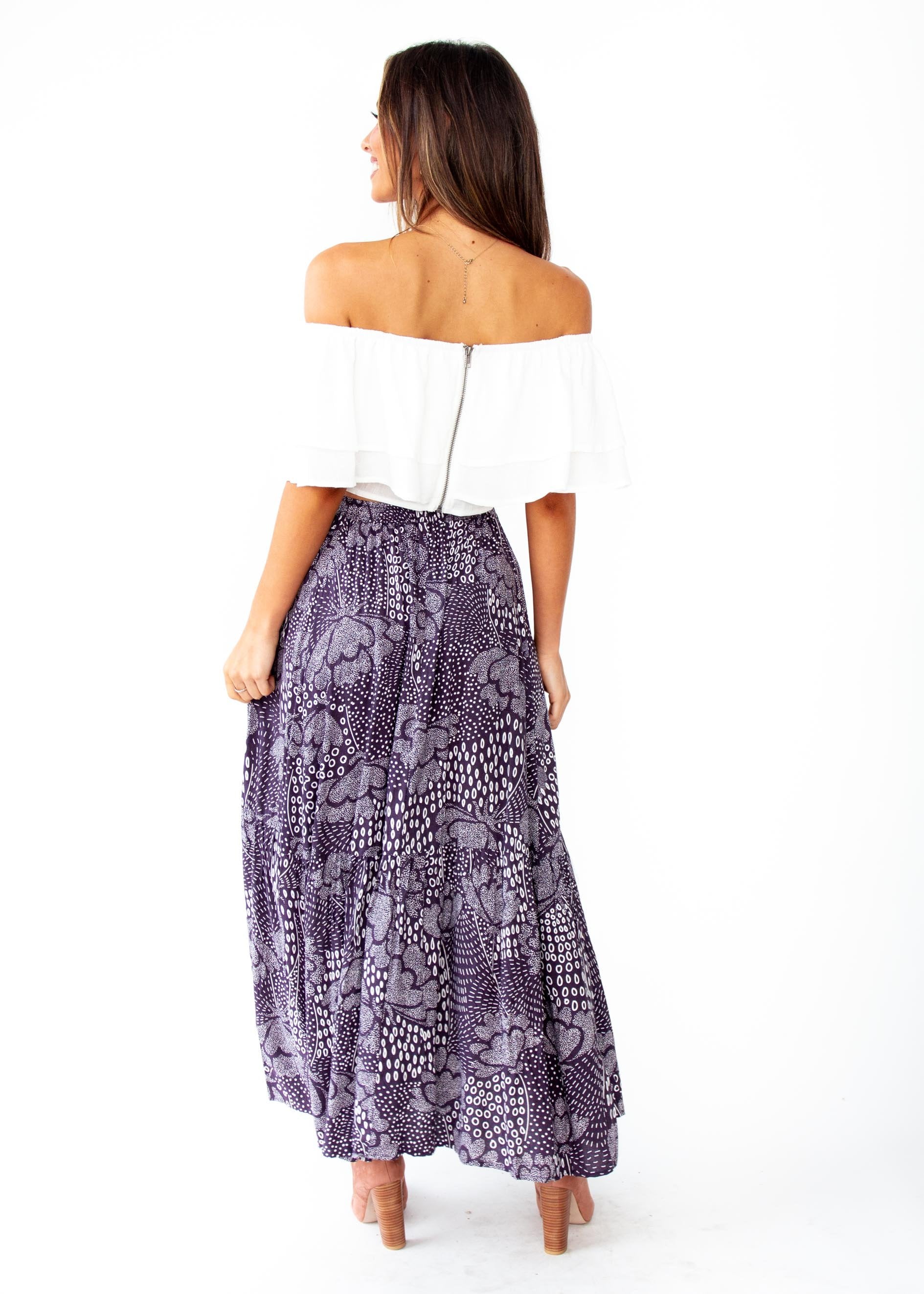 Sweet Love Maxi Skirt - Navy Twilight
